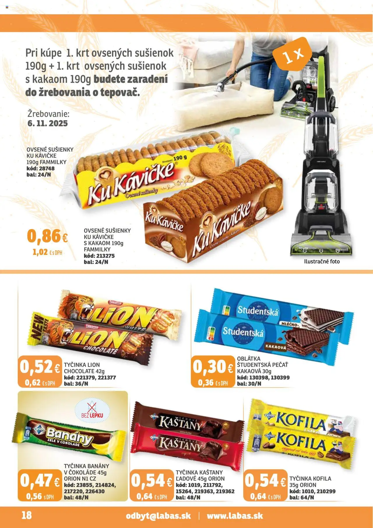 Nové Labaš akcie – leták je platný od 17.10.2025 | Strana: 18 | Produkty: Banány, Študentská pečať
