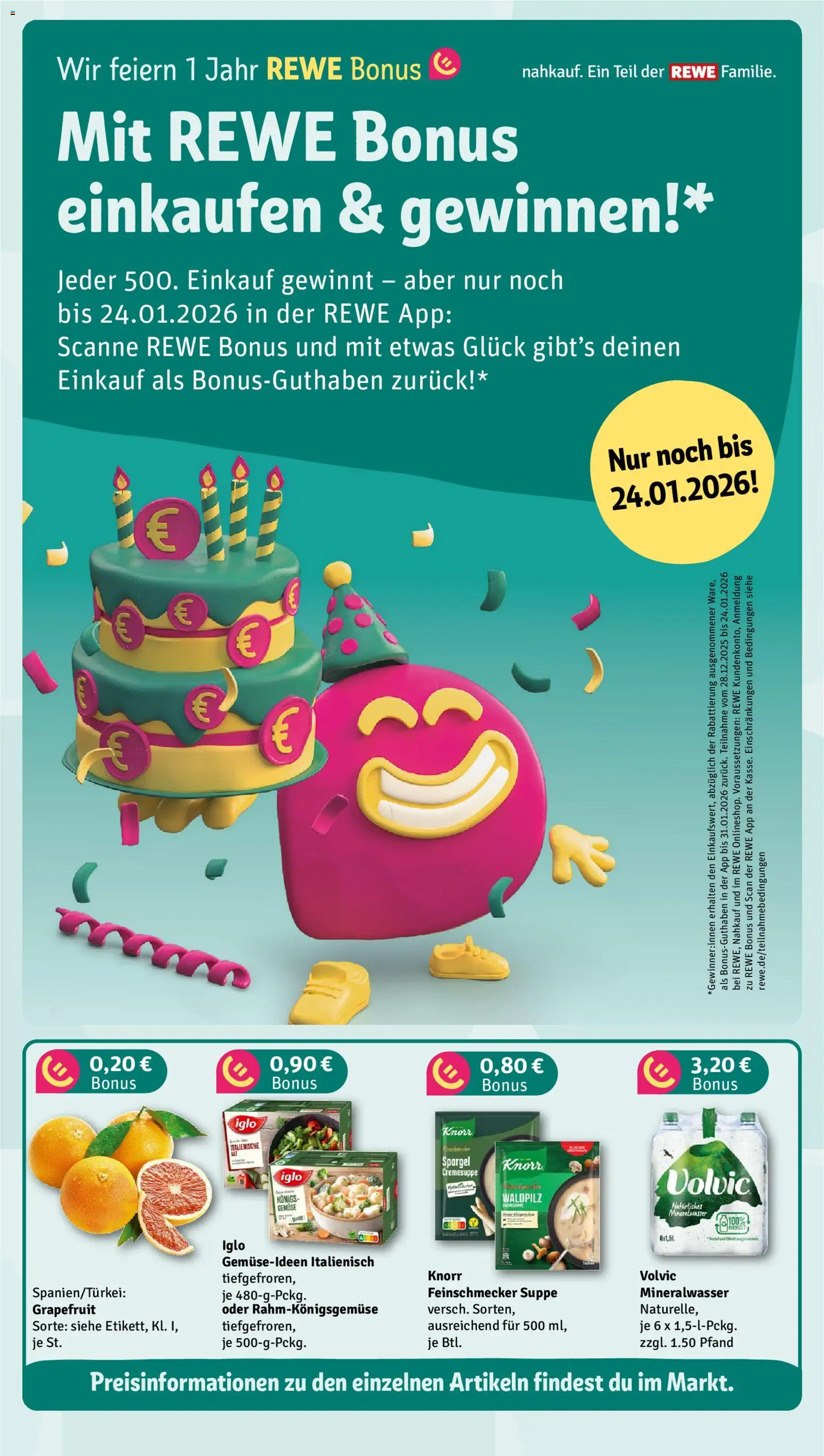 Nahkauf Prospekt – gültig ab 18.01.2026 | Seite: 4 | Produkte: Iglo, Mineralwasser, Grapefruit, Gemüse