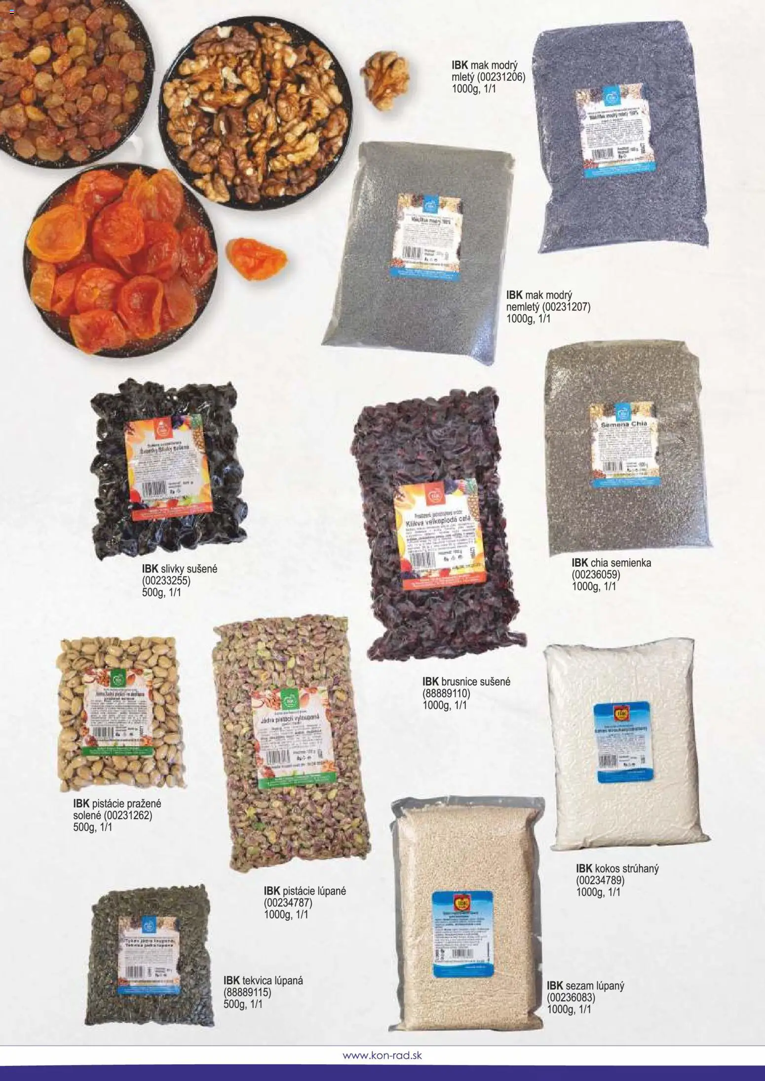 Nové KON - RAD akcie – leták je platný od 08.12.2025 | Strana: 66 | Produkty: Cola, Pistácie, Slivky, Mak