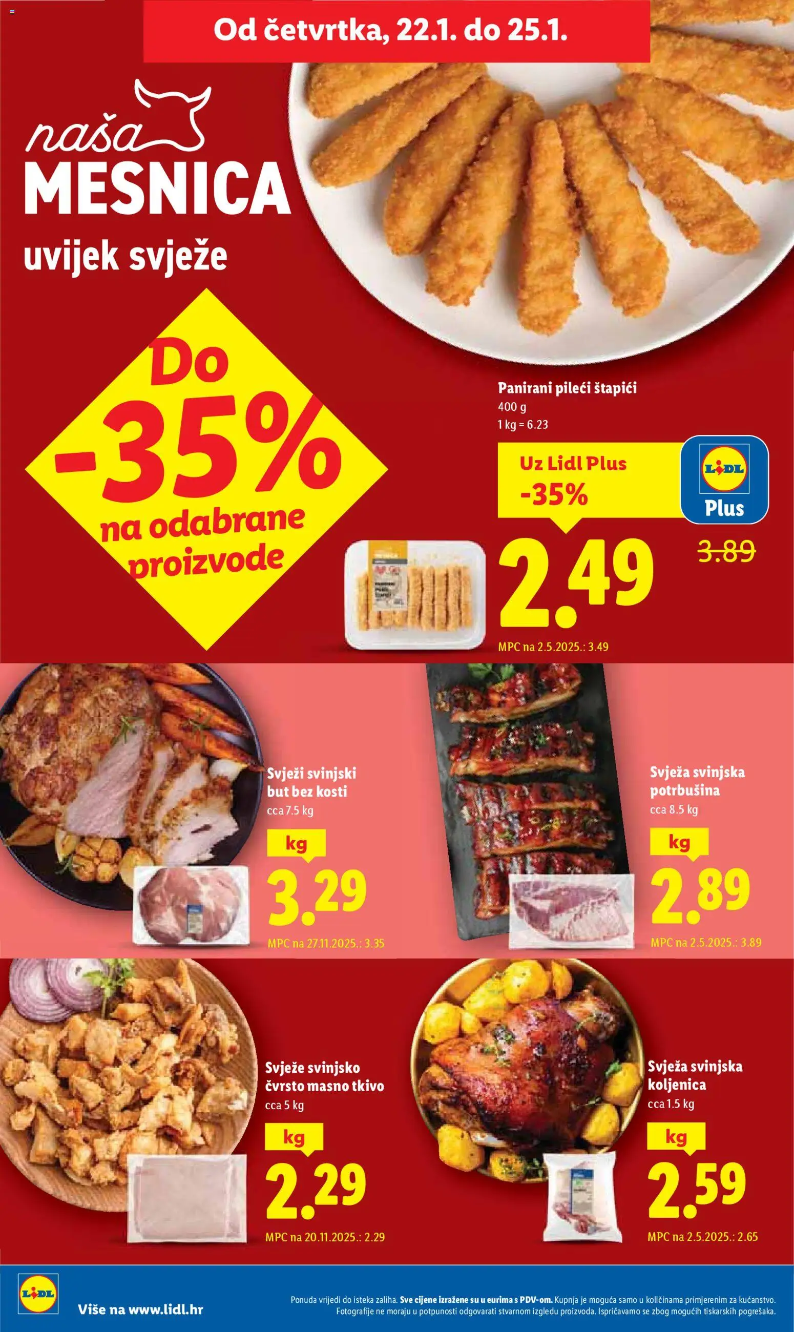 Lidl katalog | vrijedi od 19.01.2026 | Stranica: 50 | Proizvodi: Svinjski but, Štapići