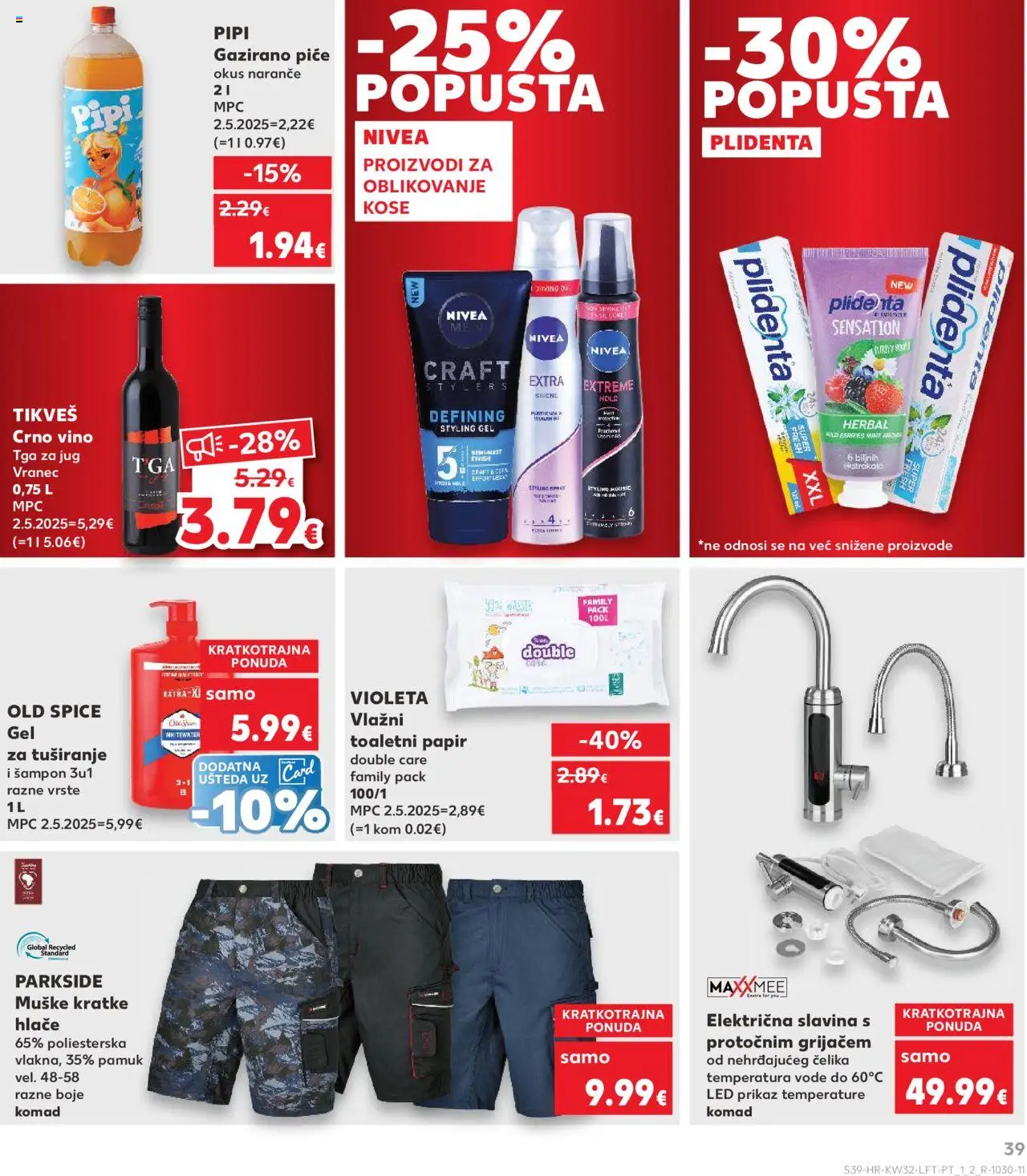 Kaufland katalog | vrijedi od 06.08.2025 | Stranica: 39 | Proizvodi: Kratke hlače, Pasta, Violeta, Parkside