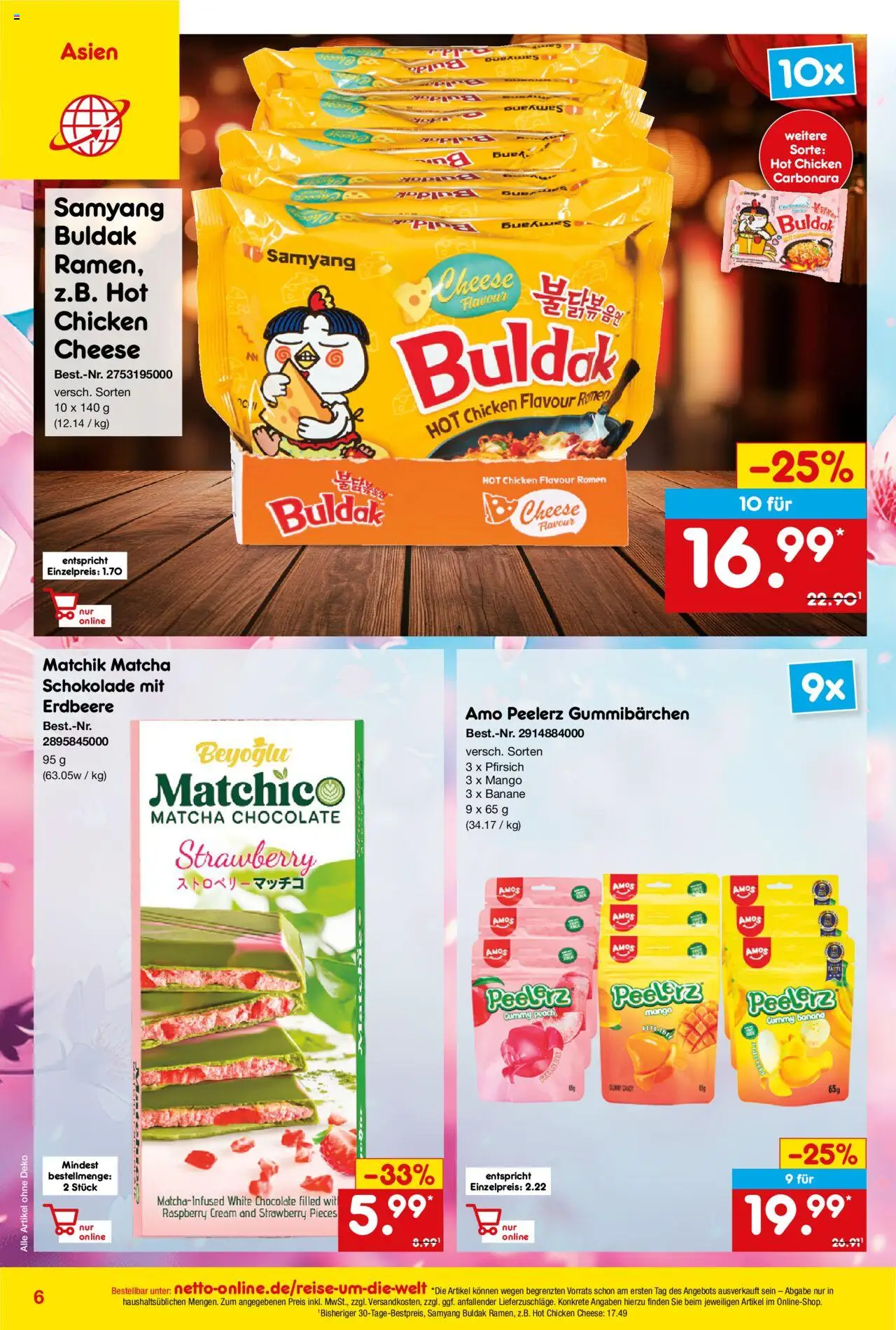 Netto Marken-Discount Online-Sonderangebote Lebensmittel – gültig ab 01.10.2025 | Seite: 6 | Produkte: Schokolade, Mango, Pfirsich