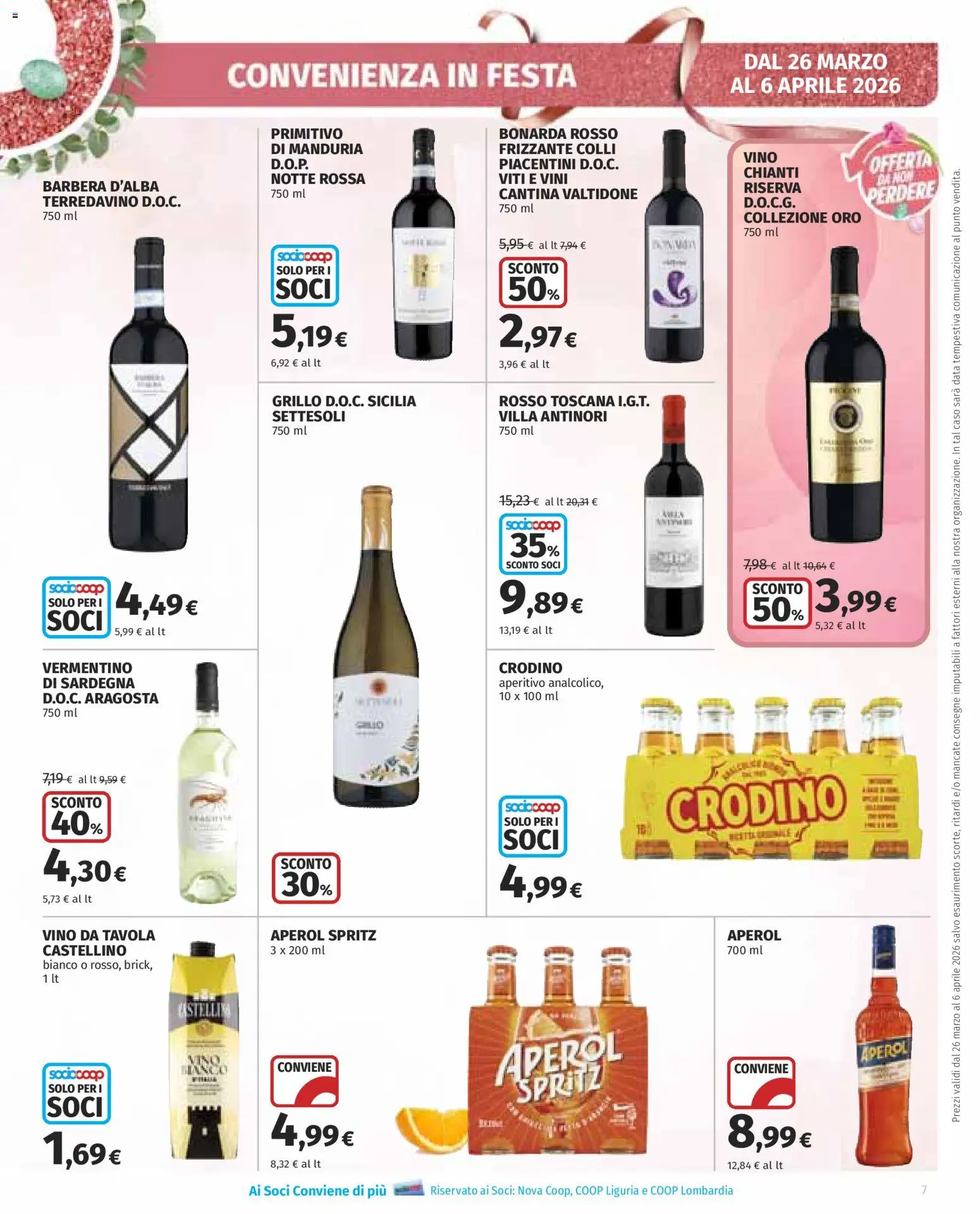 Volantino Ipercoop del 26.03.2026 | Pagina: 7 | Prodotti: Vino, Data, Aperol, Aperitivo