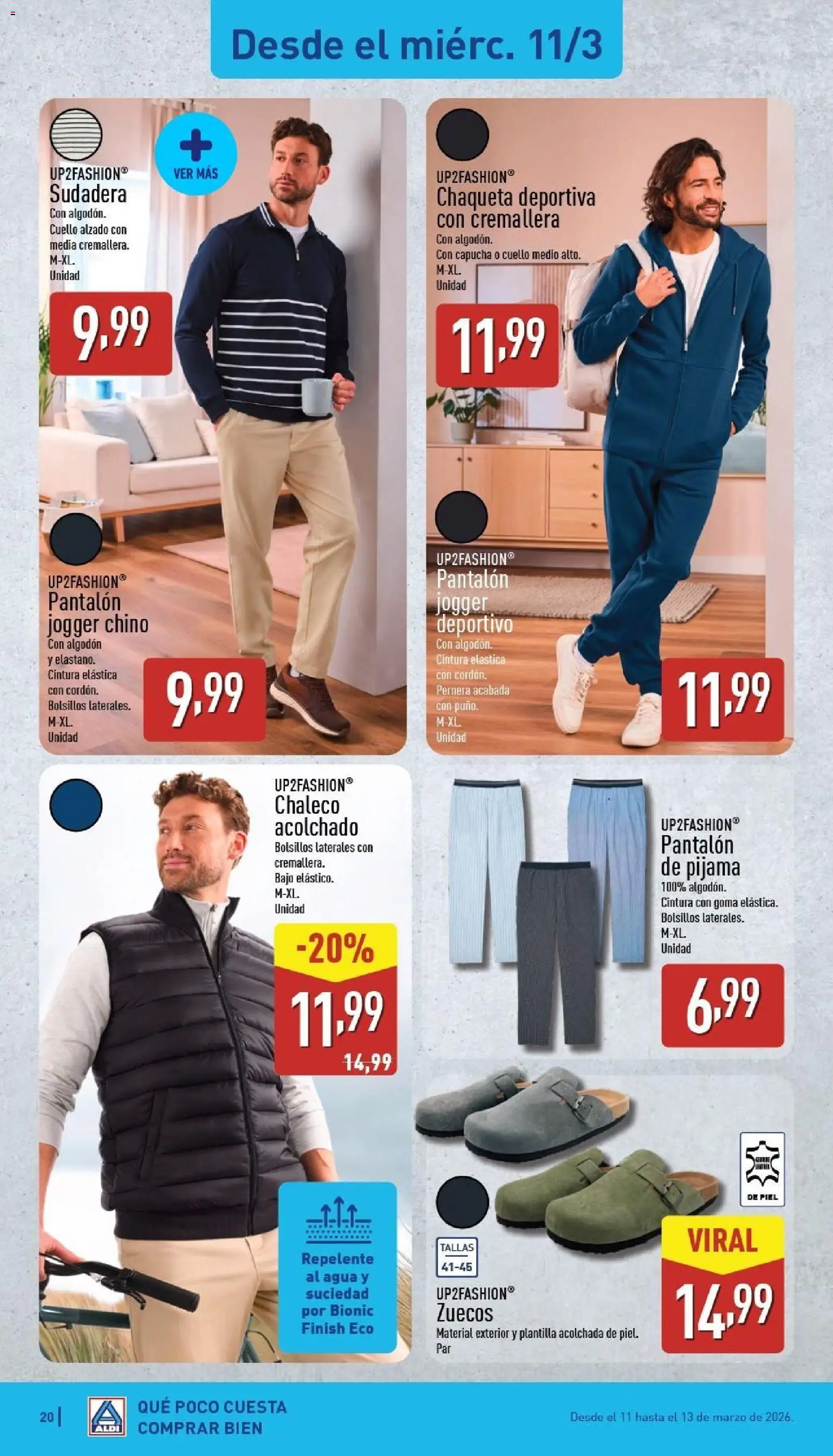 Aldi folleto Península │ válido desde el 09.03.2026 | Página: 20 | Productos: Sudadera, Chaleco, Chaqueta, Pijama