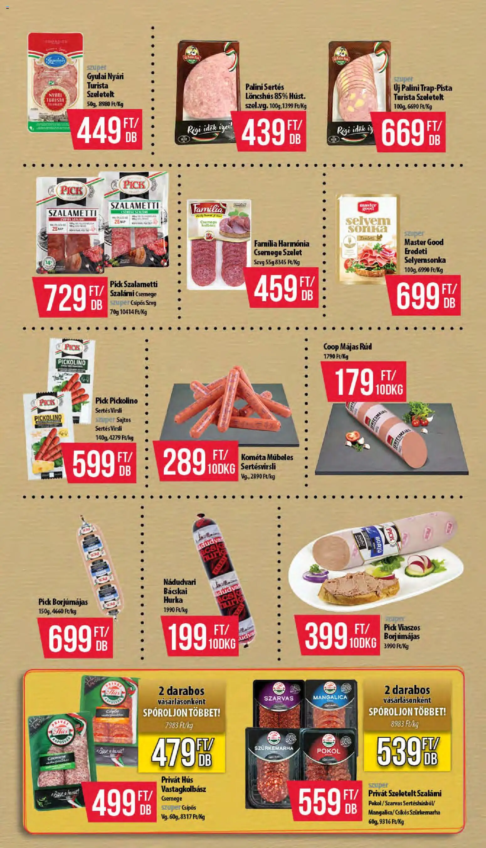 COOP akciós ujság - amely érvényes a következő dátumtól: 13.11.2025 | Oldal: 4 | Termékek: Pick, Sonka, Szalámi, Hurka