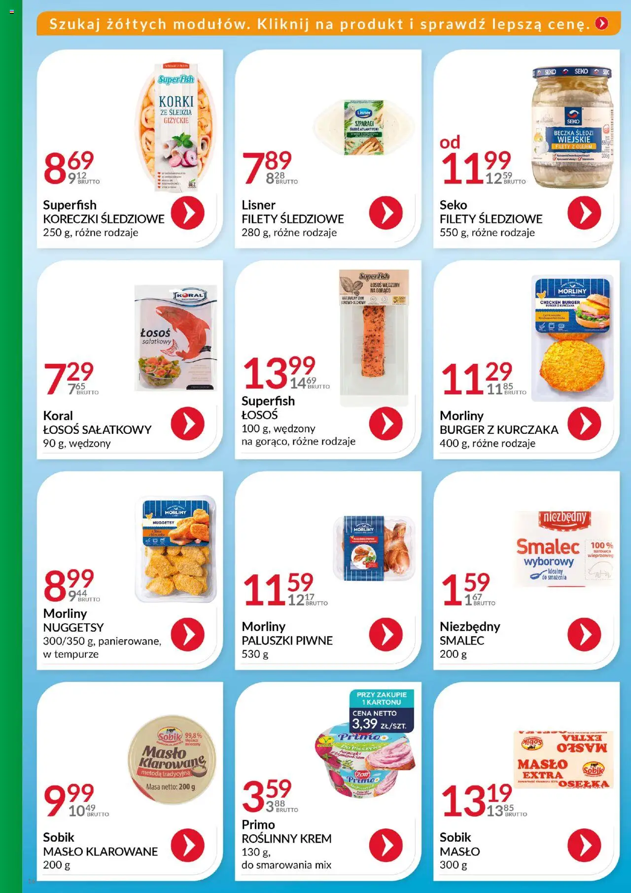 Eurocash Gazetka - Katalog Artykułów Spożywczych od 21.09.2025 | Strona: 16 | Produkty: Śledź, Łosoś wędzony, Paluszki, Masło