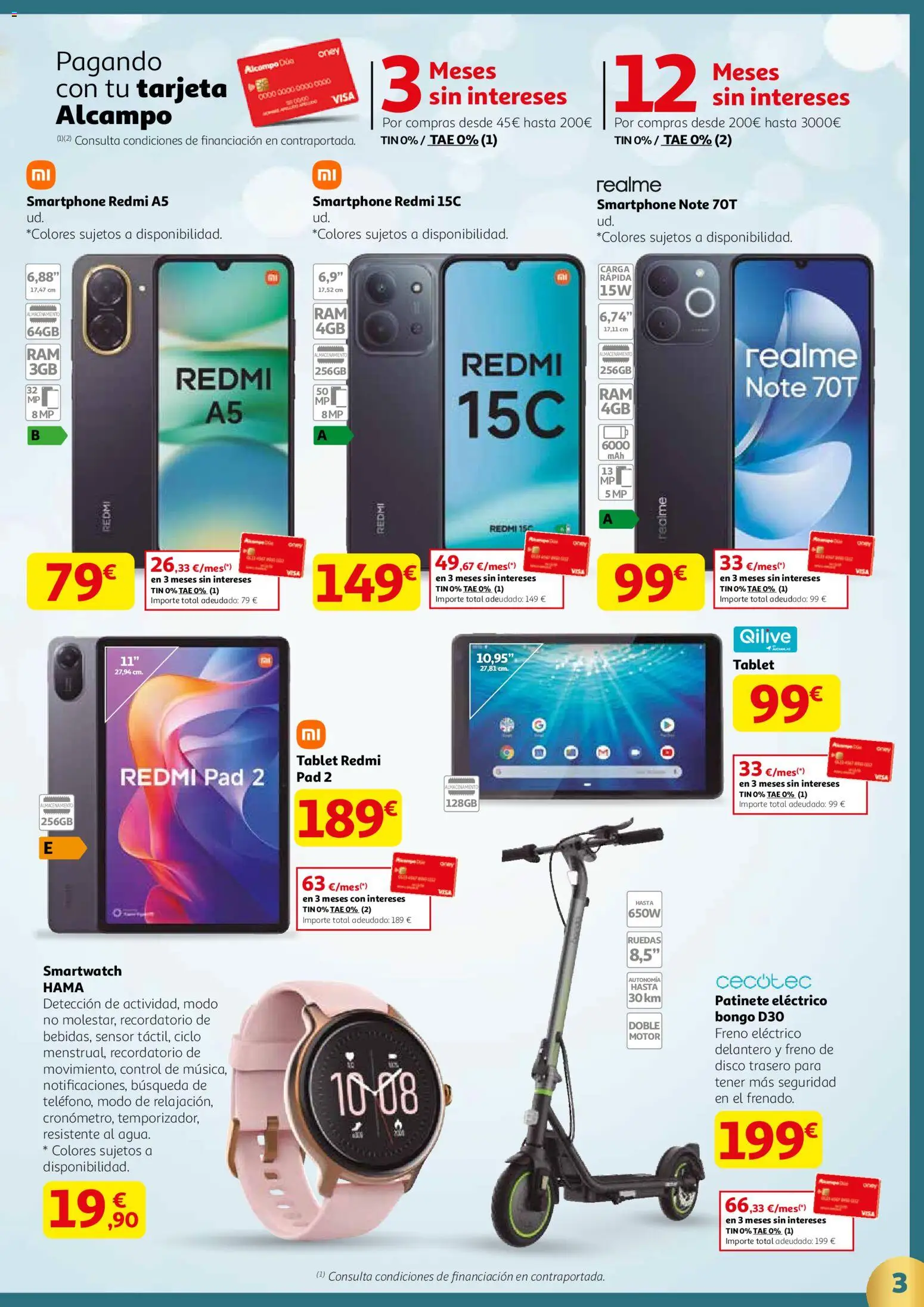 Alcampo - HP Nacional  │ válido desde el 18.12.2025 | Página: 3 | Productos: Patinete, Tablet, Disco, Ελιές