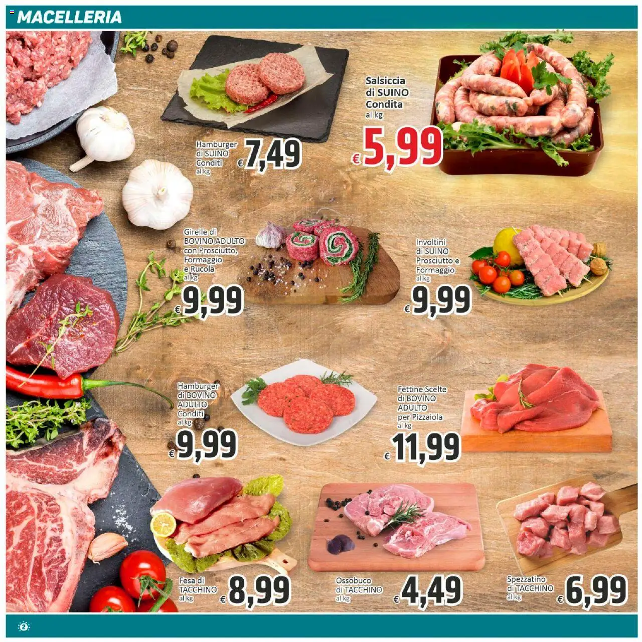 Volantino Paghi Poco del 19.08.2025 | Pagina: 2 | Prodotti: Suino, Formaggio, Prosciutto, Ossobuco