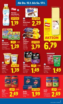 Lidl Oberpullendorf, Güssing, Oberwart ab 15.01.2026 gültig | Seite: 11 | Produkte: Pfirsich, Milch, Salami, Nudeln