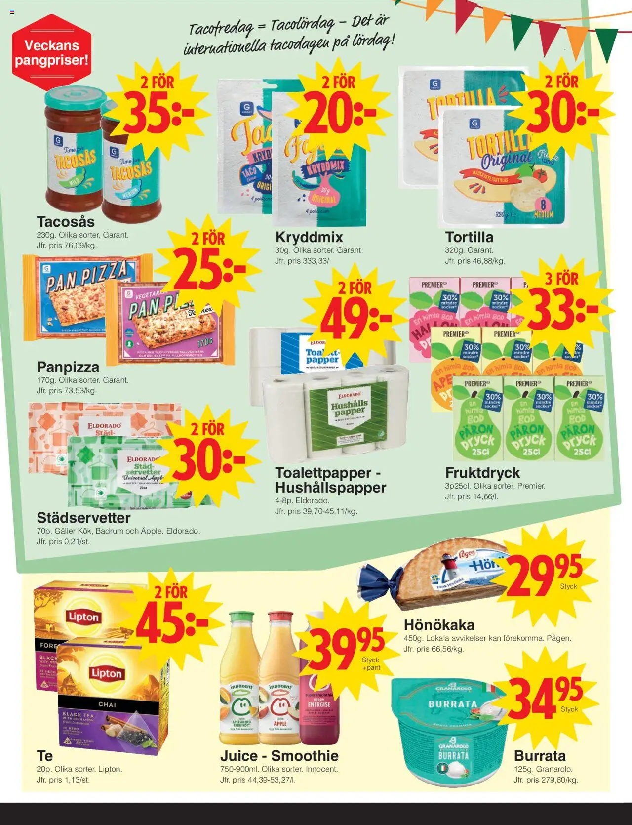 Matöppet reklamblad aktuell från 29.09.2025 | Sida: 2 | Produkter: Tortilla, Skinka, Te, Apelsin