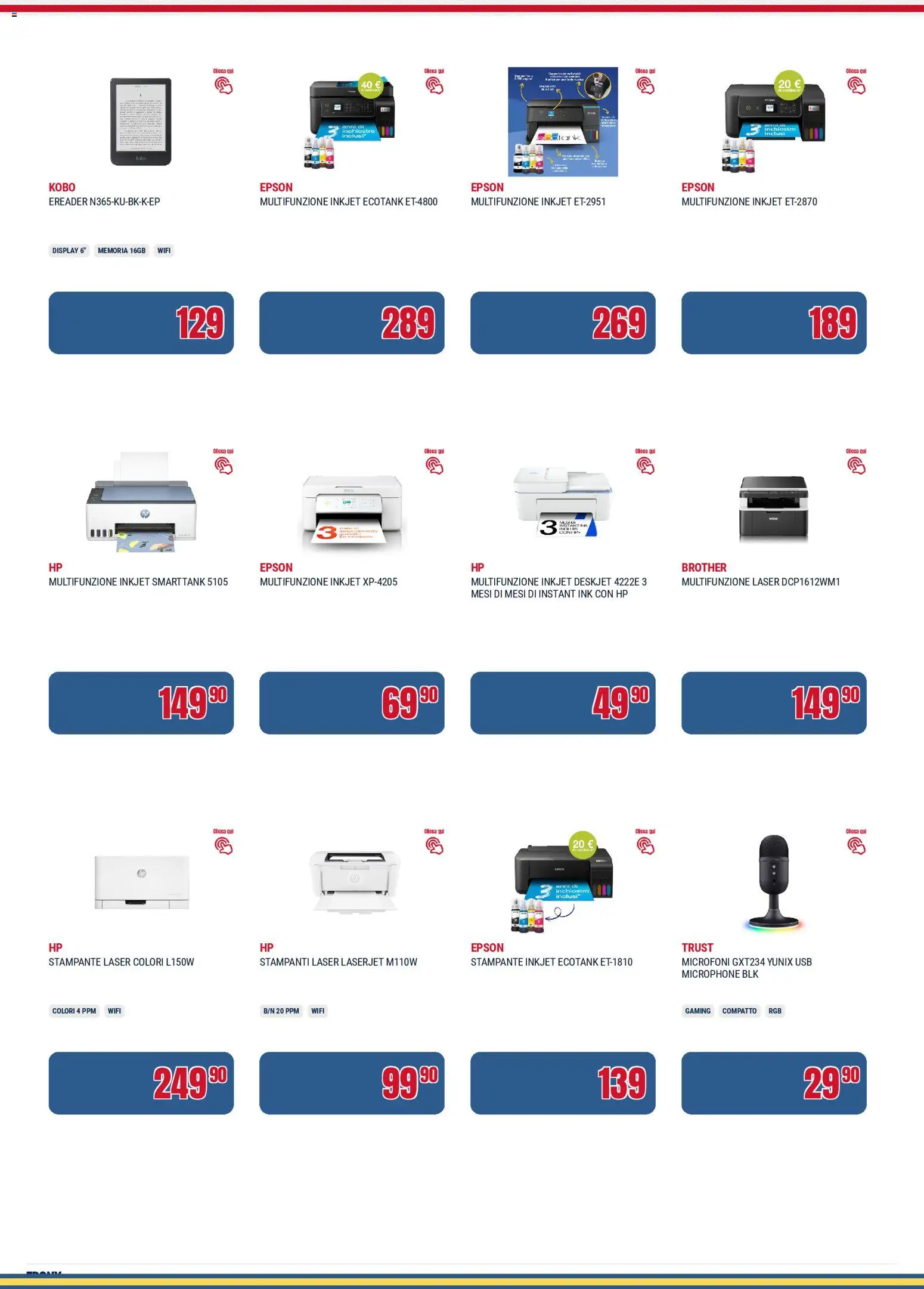 Volantino Trony del 04.12.2025 | Pagina: 6 | Prodotti: Stampante, USB
