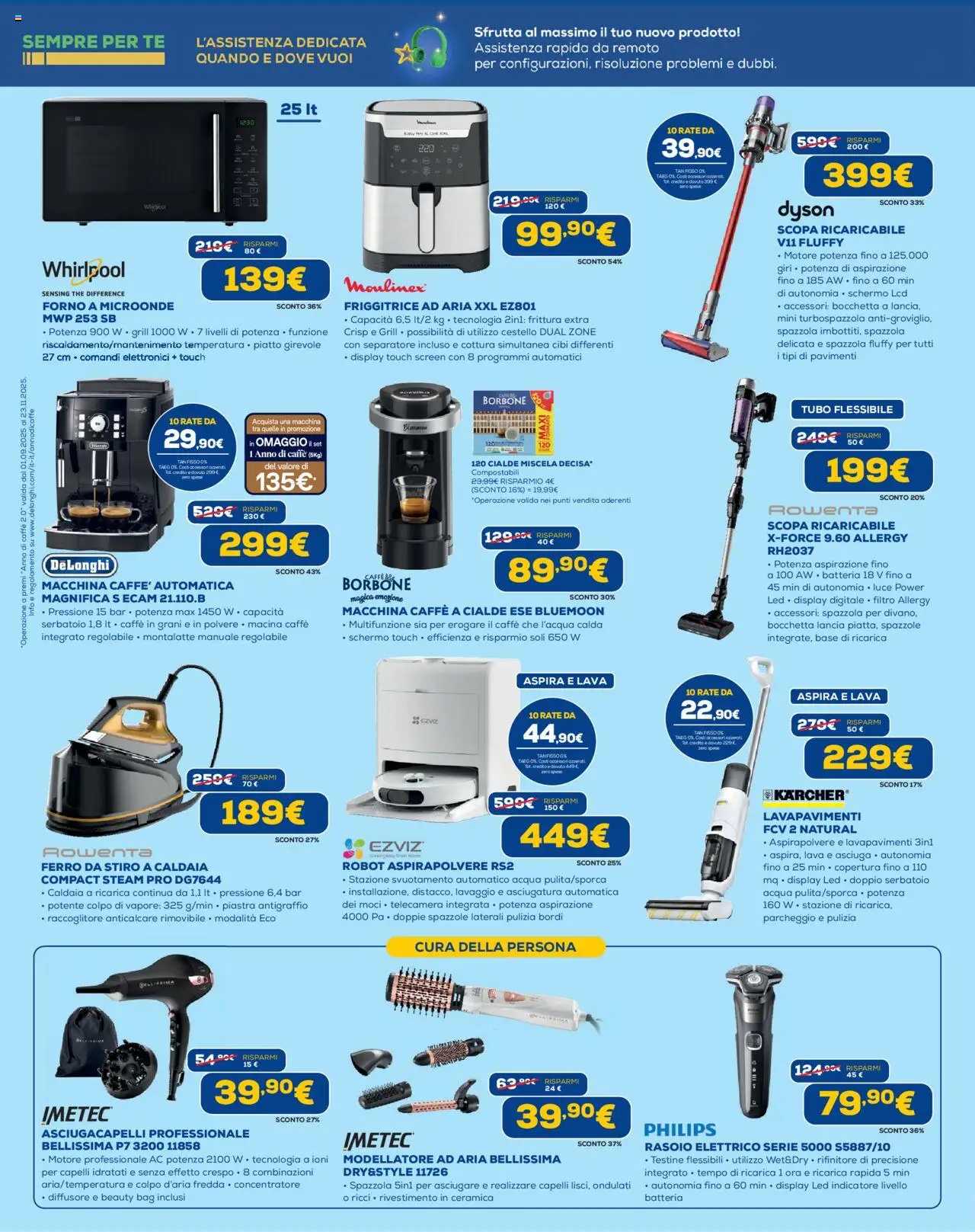Volantino Euronics del 09.10.2025 | Pagina: 5 | Prodotti: Caldaia, Forno a microonde, Macina, Friggitrice