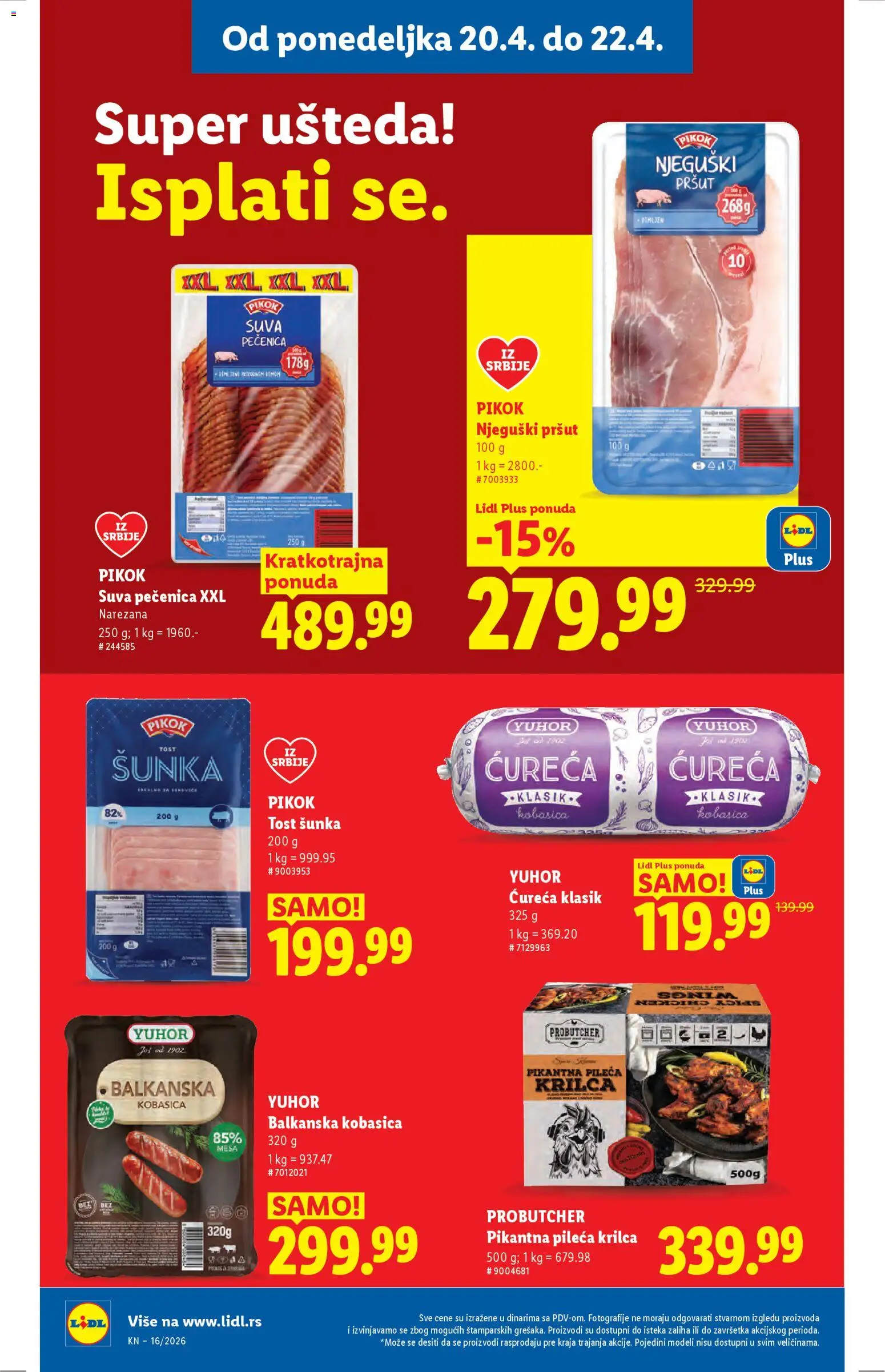 Lidl katalog - važi od 16.04.2026 | Strana: 88 | Proizvode: Pršut, Šunka, Kobasica, Pečenica