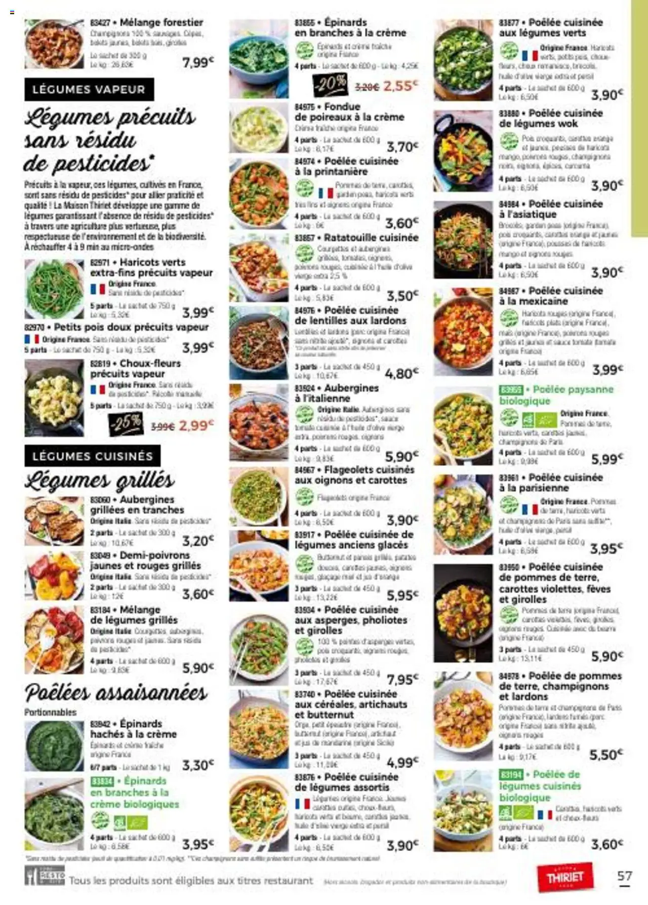  | Page: 57 | Produits: Carottes, Pois, Huile, Crème