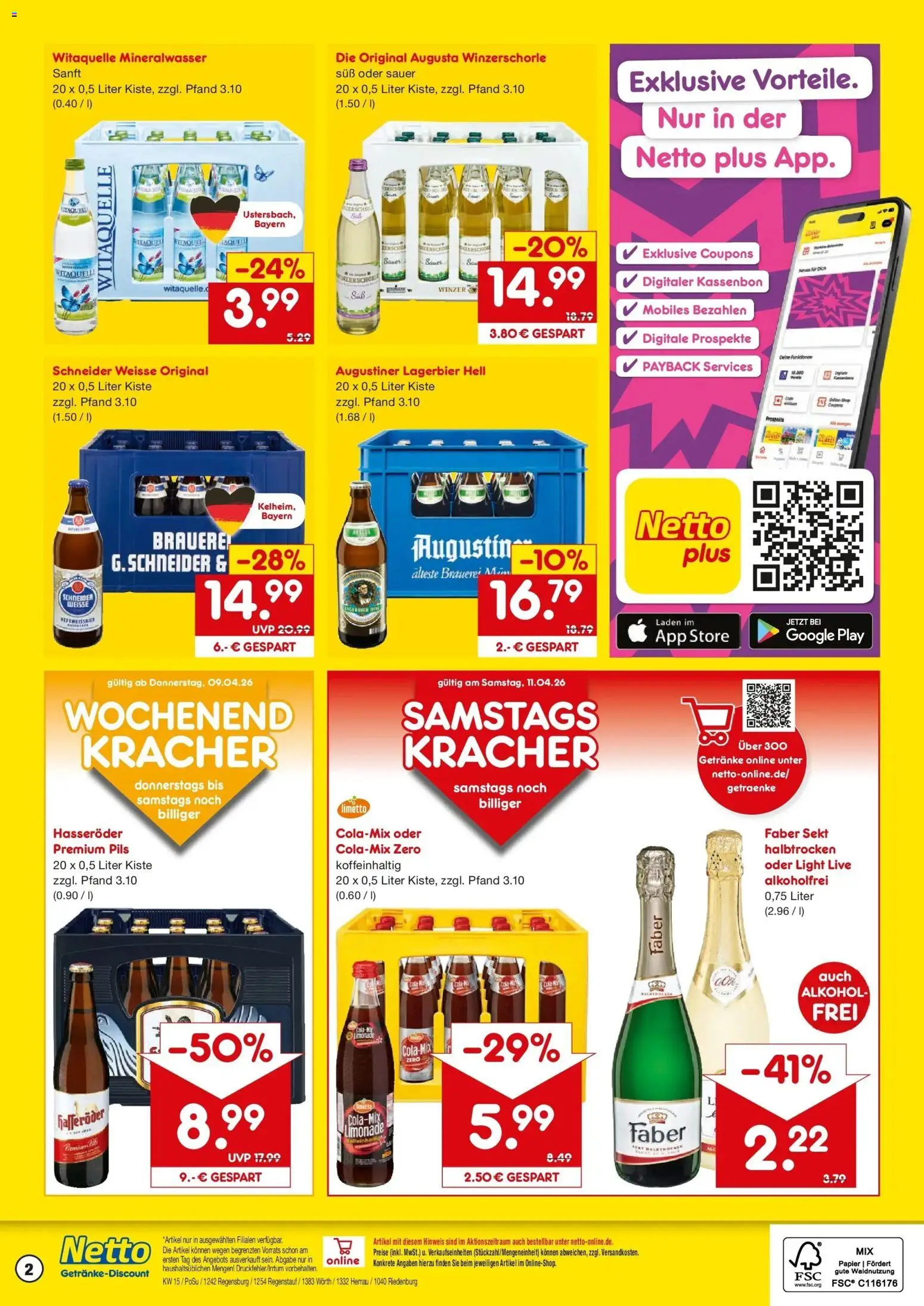 Netto Marken-Discount Prospekt Riedenburg-Aicholding	 – gültig ab 07.04.2026 | Seite: 2 | Produkte: Pils, Limonade, Mineralwasser, Hasseröder