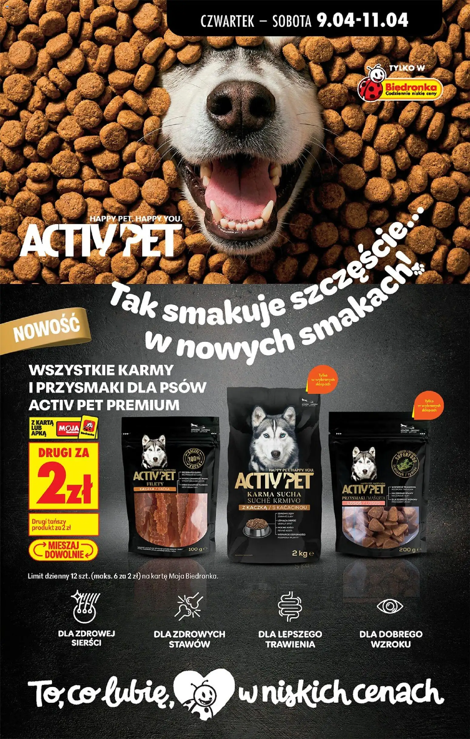 Biedronka gazetka od czwartku od 09.04.2026 | Strona: 79 | Produkty: Karta, Kaczka, Łosoś, Activ pet karma