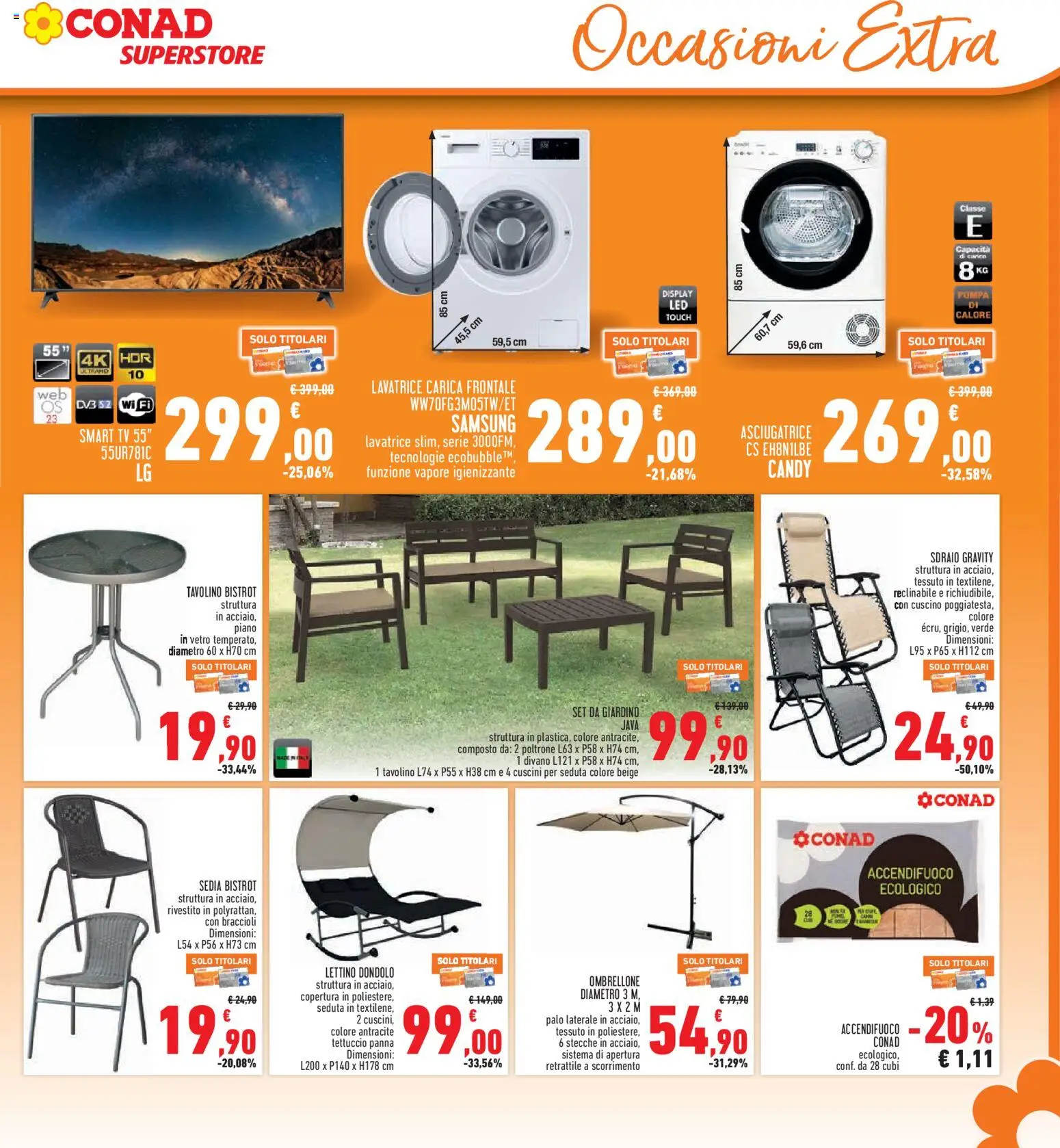 Volantino Conad del 08.04.2026 | Pagina: 27 | Prodotti: Tavolino, Panna, Braccioli, TV