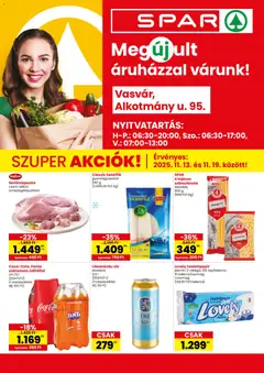 Spar Vasvár üzlet megújulás - amely érvényes a következő dátumtól: 13.11.2025