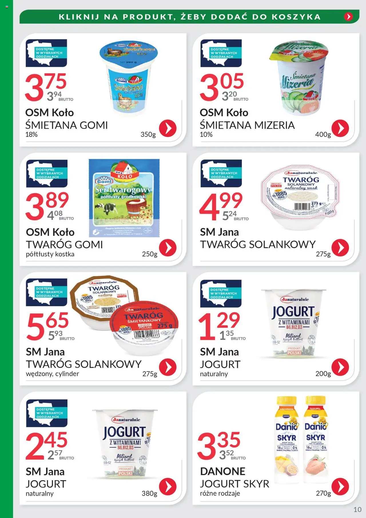 Eurocash Gazetka - Oferta Południe od 31.08.2025 | Strona: 10 | Produkty: Jogurt skyr naturalny, Ser, Jogurt, Twaróg