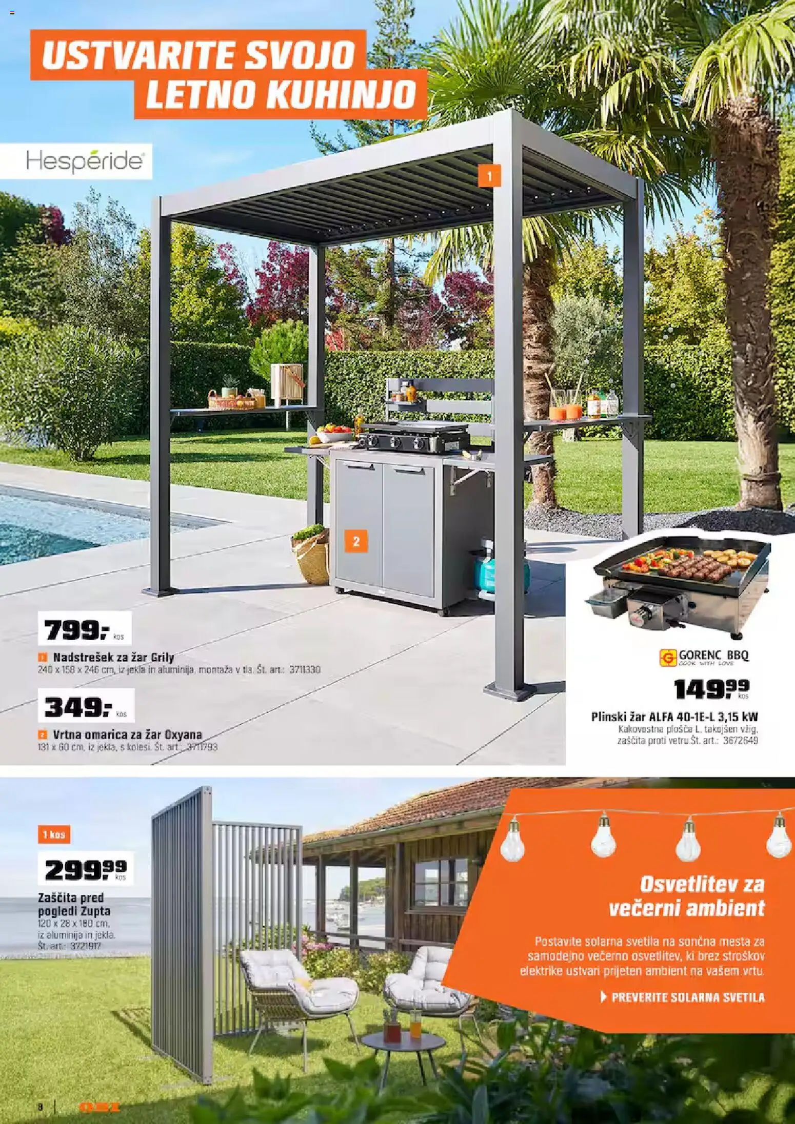 Novi OBI katalog ponudbe – veljaven od 01.04.2026 | Stran: 8 | Izdelki: Plinski žar, Zar, Kos, Omarica