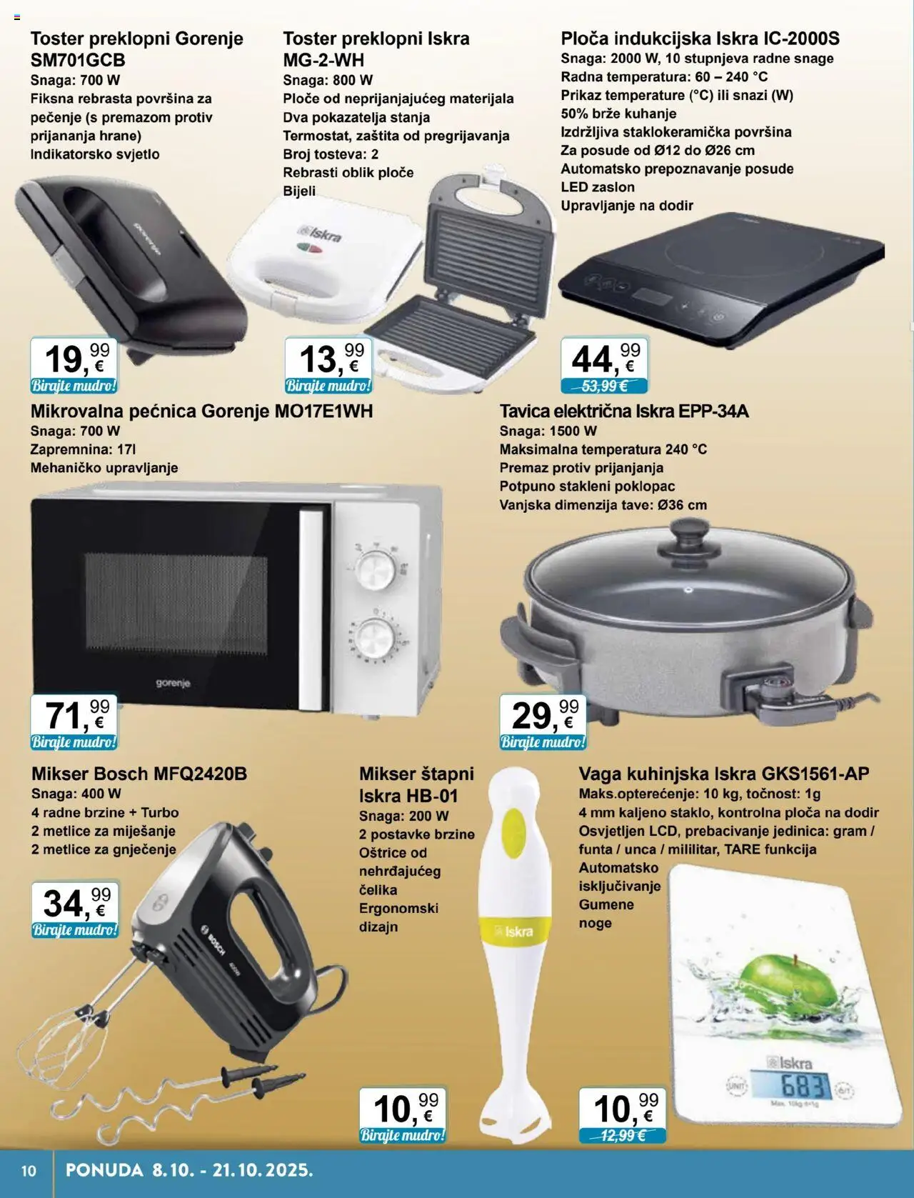 KTC katalog | vrijedi od 08.10.2025 | Stranica: 10 | Proizvodi: Mikser, Toster, Mikrovalna pećnica, Vaga