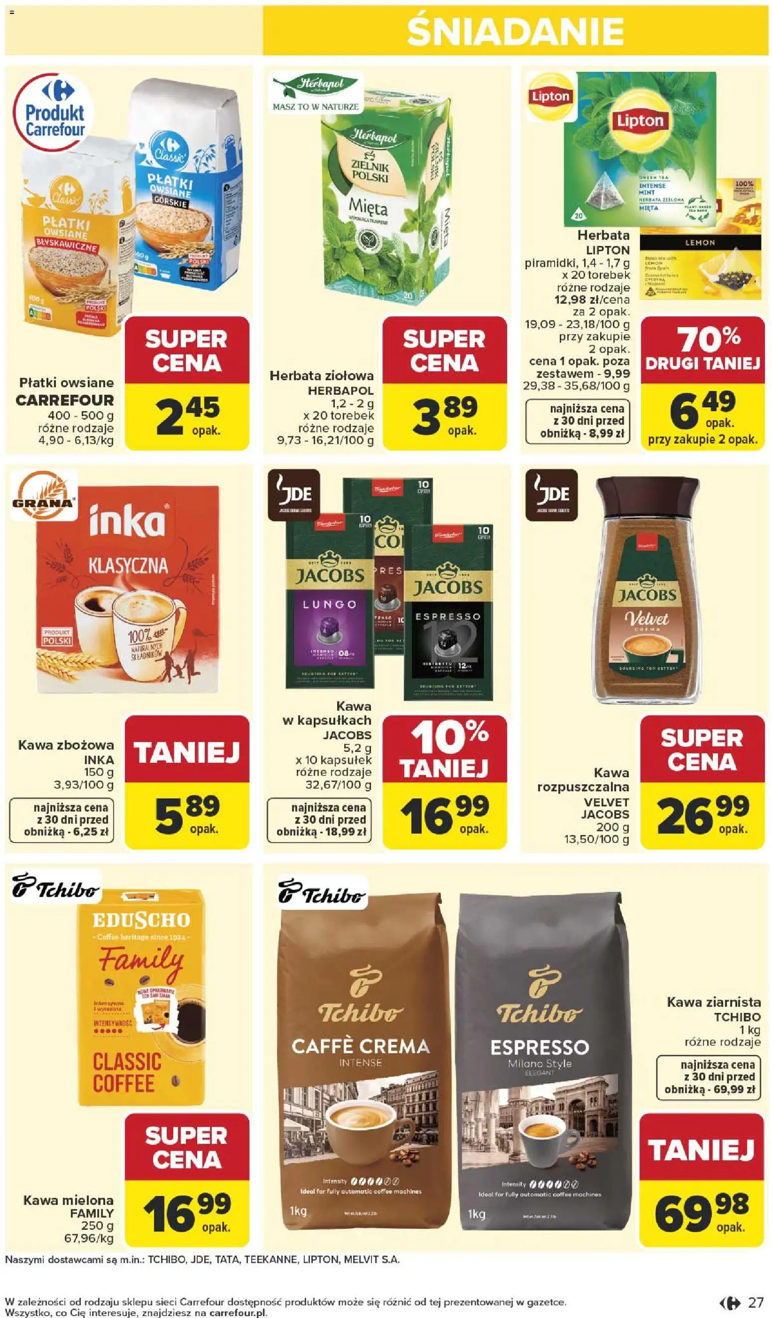 Carrefour gazetka od 27.04.2026 | Strona: 29 | Produkty: Cytryna, Płatki owsiane, Mięta, Kawa