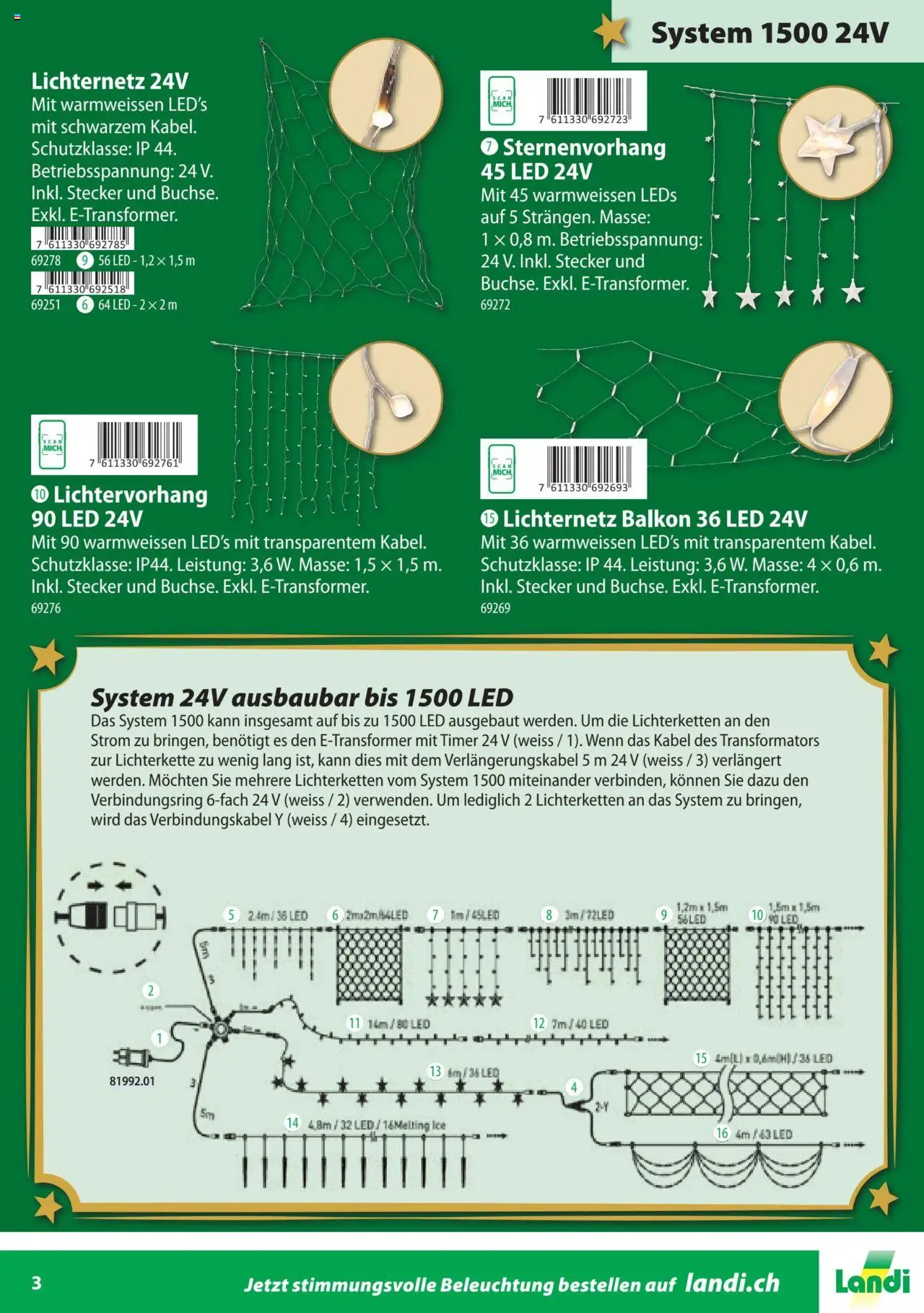 Landi Aktionen Weihnachtsbeleuchtung ab 22.10.2024 | Seite: 3 | Produkte: Insgesamt, Kabel