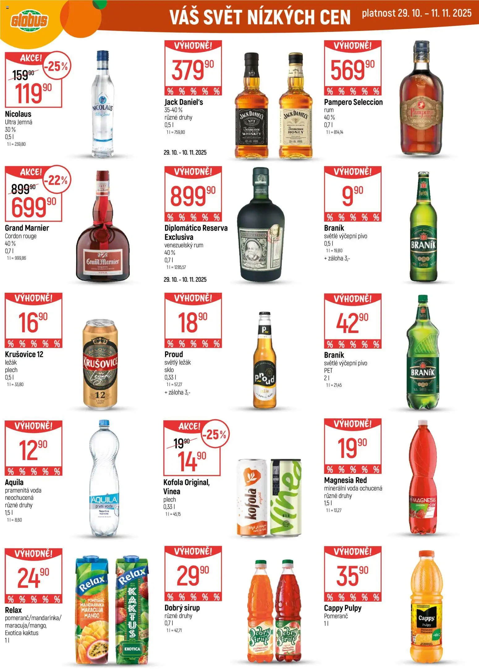 Globus leták - Pardubice od 29.10.2025 | Strana: 29 | Produkty: Globus, Pivo, Krušovice, Braník 11