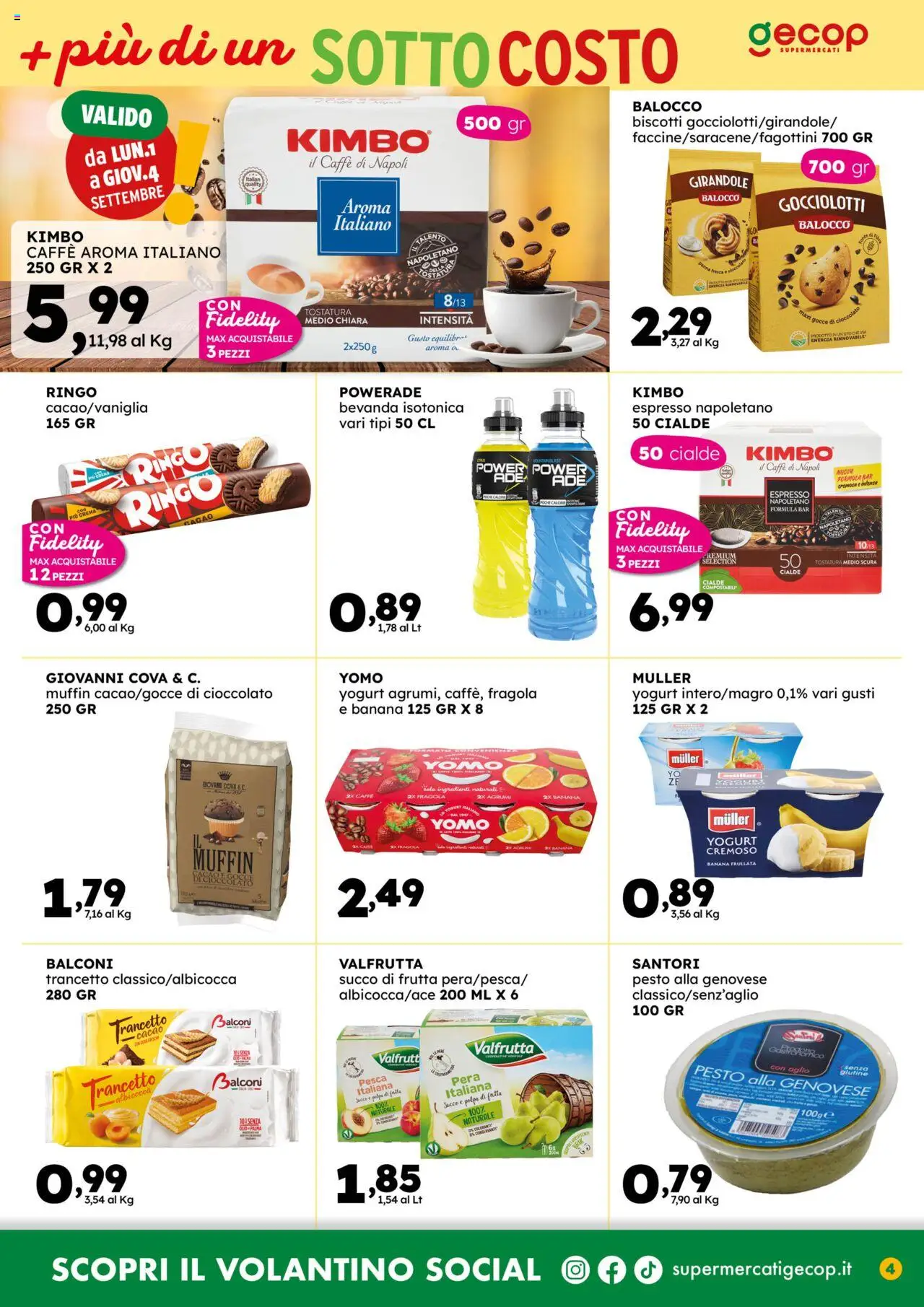Volantino GECOP del 25.08.2025 | Pagina: 4 | Prodotti: Yogurt, Aglio, Pesto, Cacao