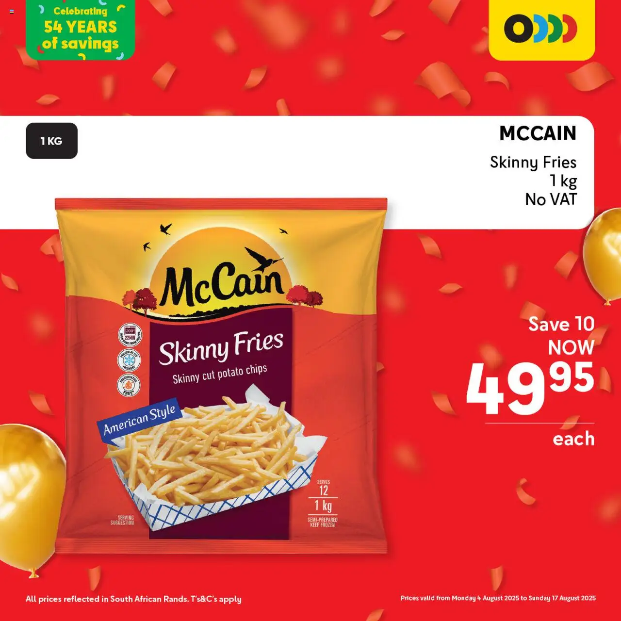 Makro Birthday Deals Frozen Food │ valid from 04.08.2025 | Page: 5 | Products: Chips