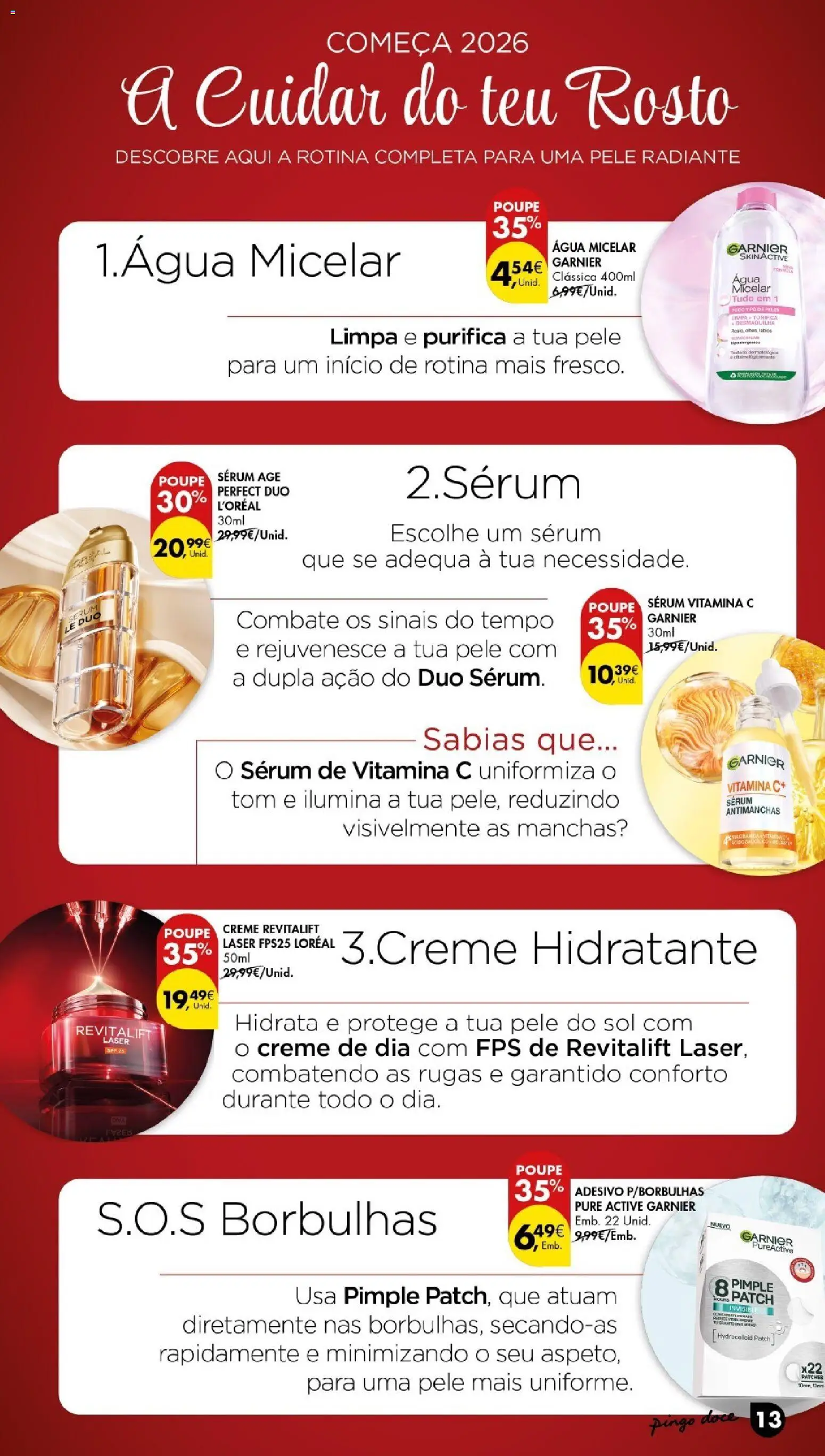Pingo Doce - Cabazes de Natal │ válido de 16.12.2025 | Página: 13 | Produtos: Agua, Água micelar, Sérum, Creme