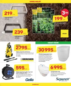 ByggMax - erbjudanden - Förhandsvisning av reklamblad från butik ByggMax aktuell från 28.11.2025 | Sida: 15 | Produkter: Pallkrage, Högtryckstvätt, Planteringsjord, Toalett