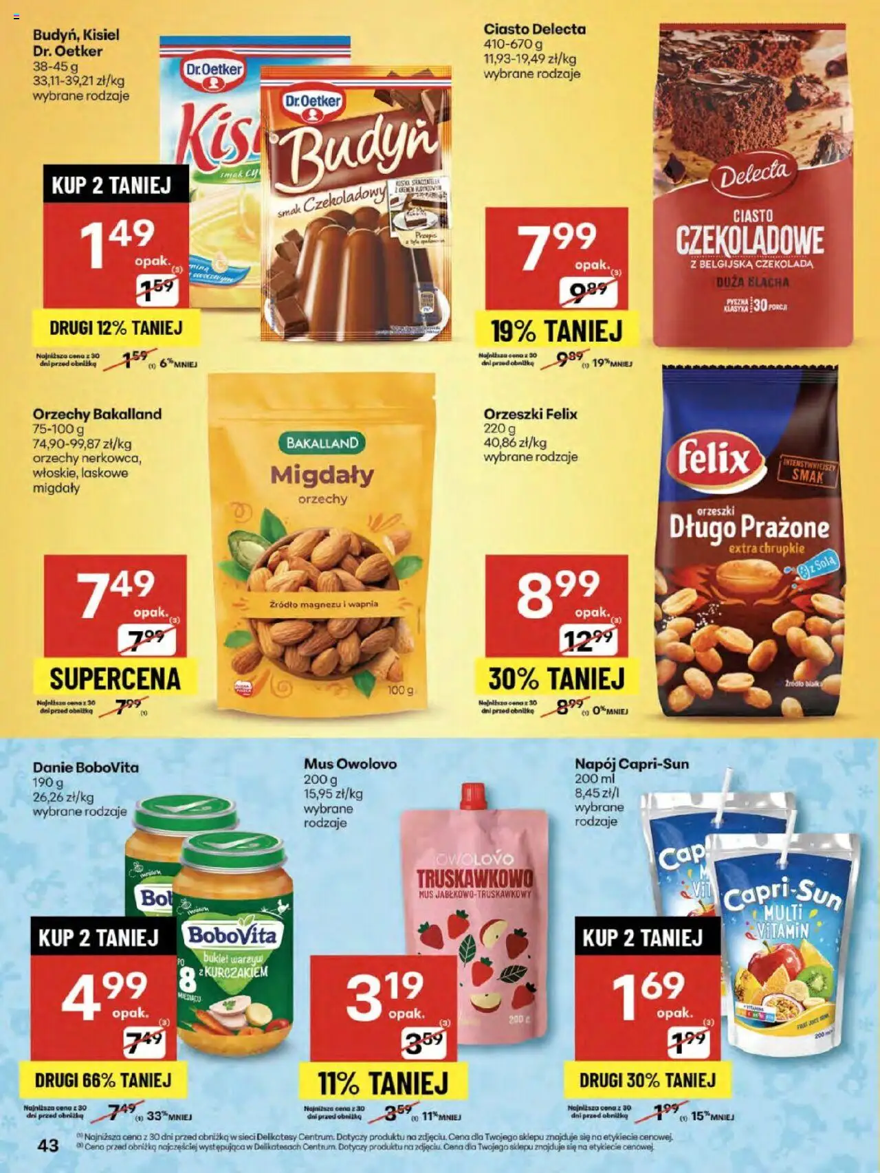 Delikatesy Centrum Gazetka od 21.08.2025 | Strona: 43 | Produkty: Mak, Ciasto czekoladowe, Czekolada, Orzechy