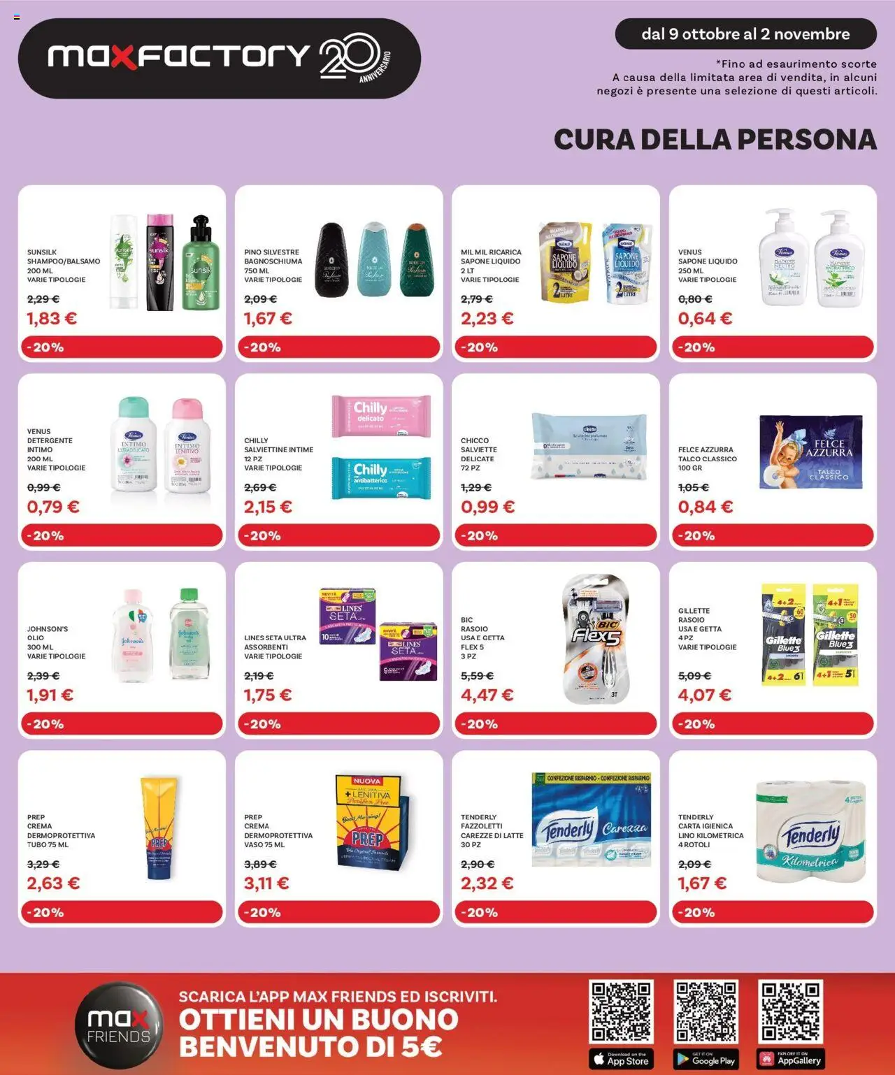 Volantino Max Factory del 09.10.2025 | Pagina: 15 | Prodotti: Detergente, Talco, The, Vaso
