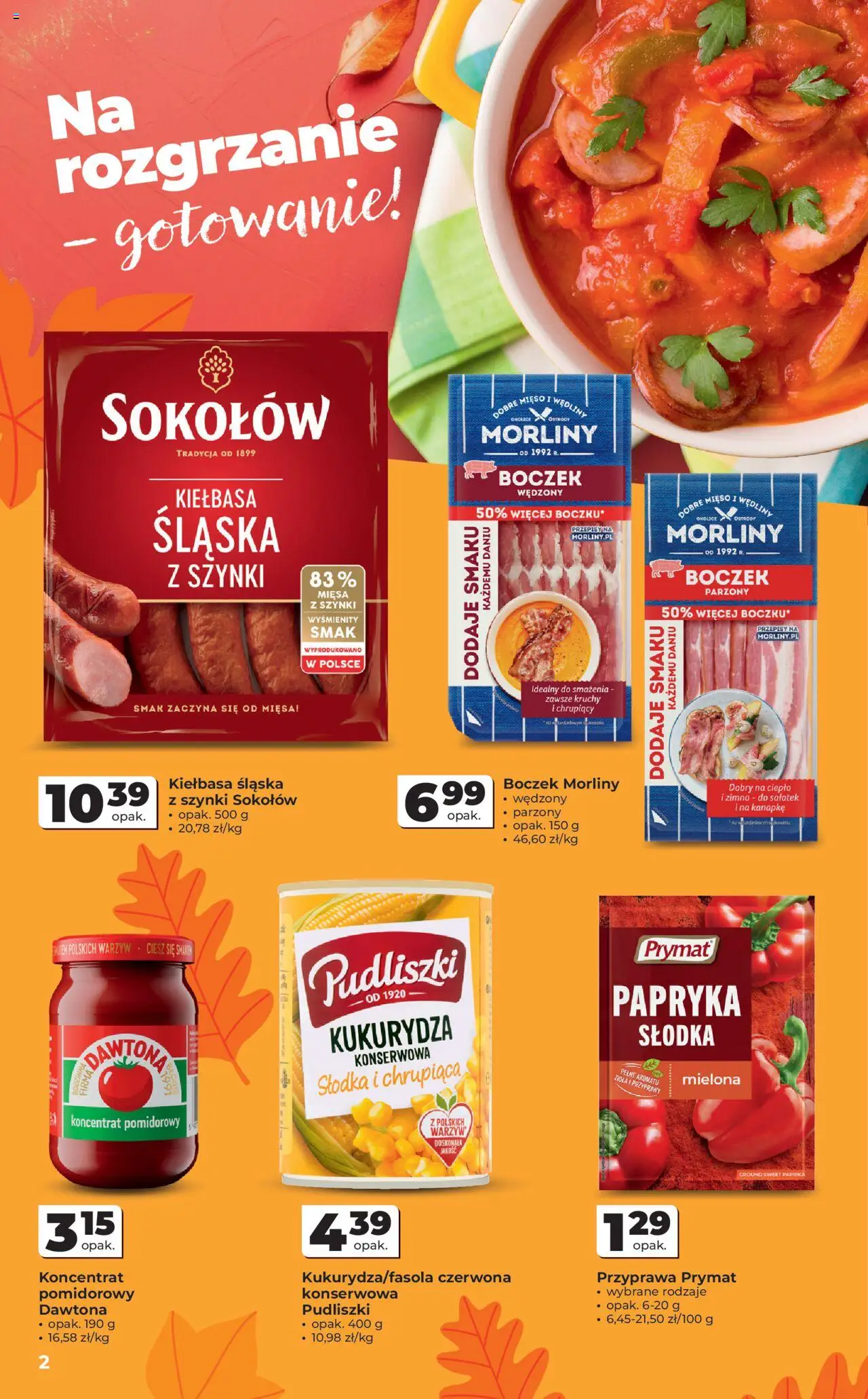 Odido Gazetka od 17.09.2025 | Strona: 2 | Produkty: Koncentrat pomidorowy, Kukurydza, Boczek, Wędliny