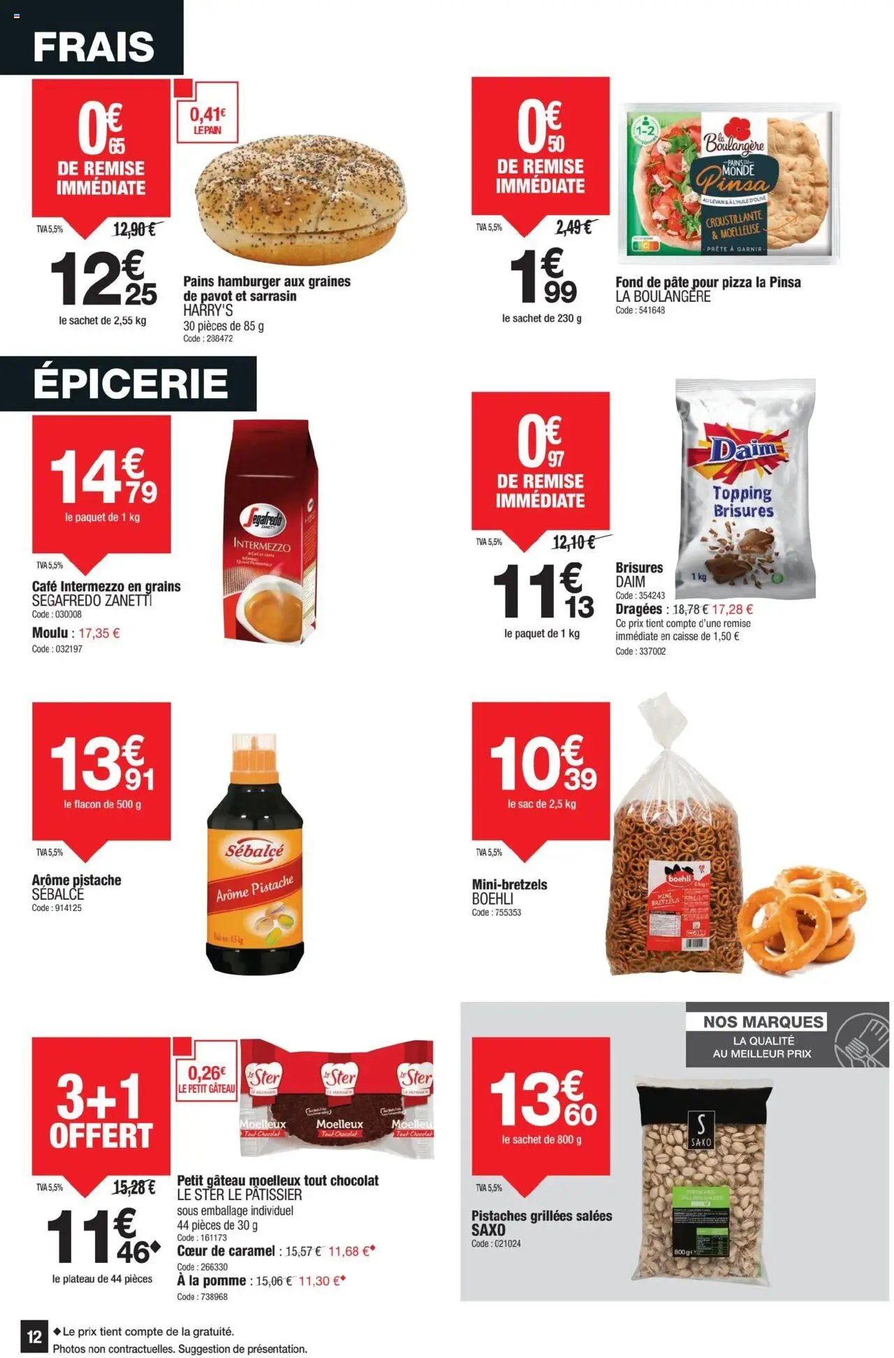  | Page: 12 | Produits: Pomme, Chocolat, Pizza, Bretzels