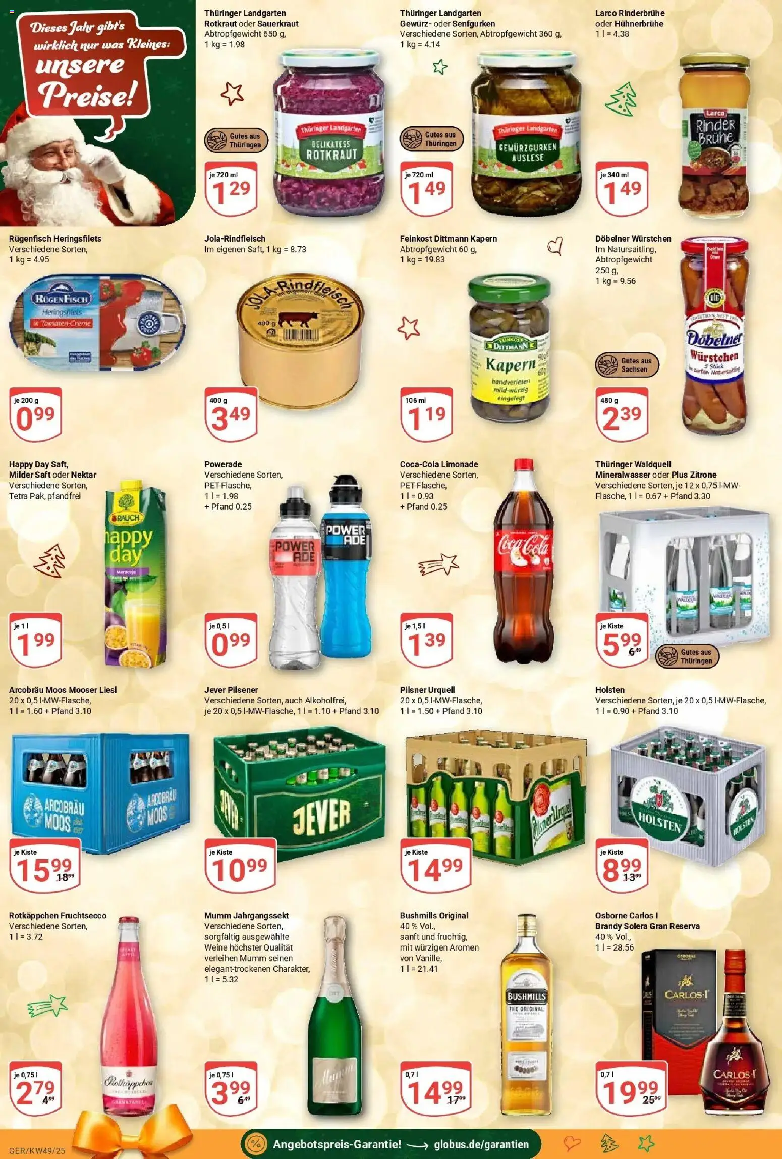 Globus prospekt Gera	 – gültig ab 01.12.2025 | Seite: 6 | Produkte: Limonade, Mineralwasser, Fisch, Rotkäppchen