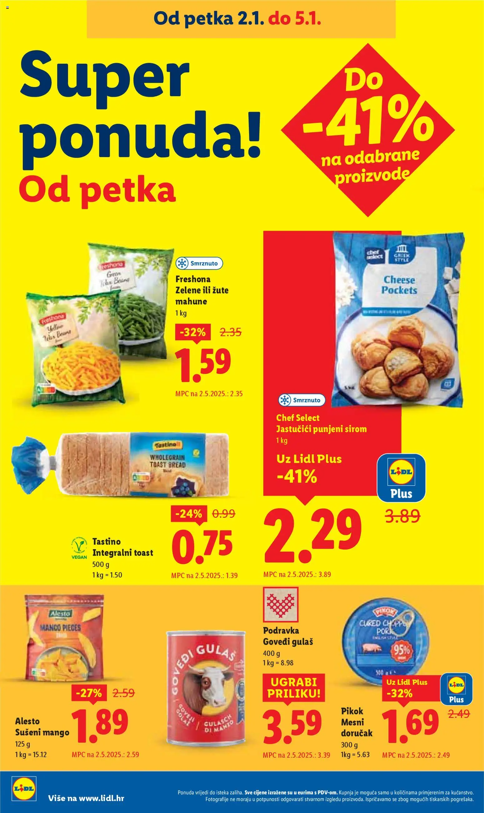 Lidl katalog | vrijedi od 27.12.2025 | Stranica: 68 | Proizvodi: Toast, Podravka, Mesni doručak, Mango