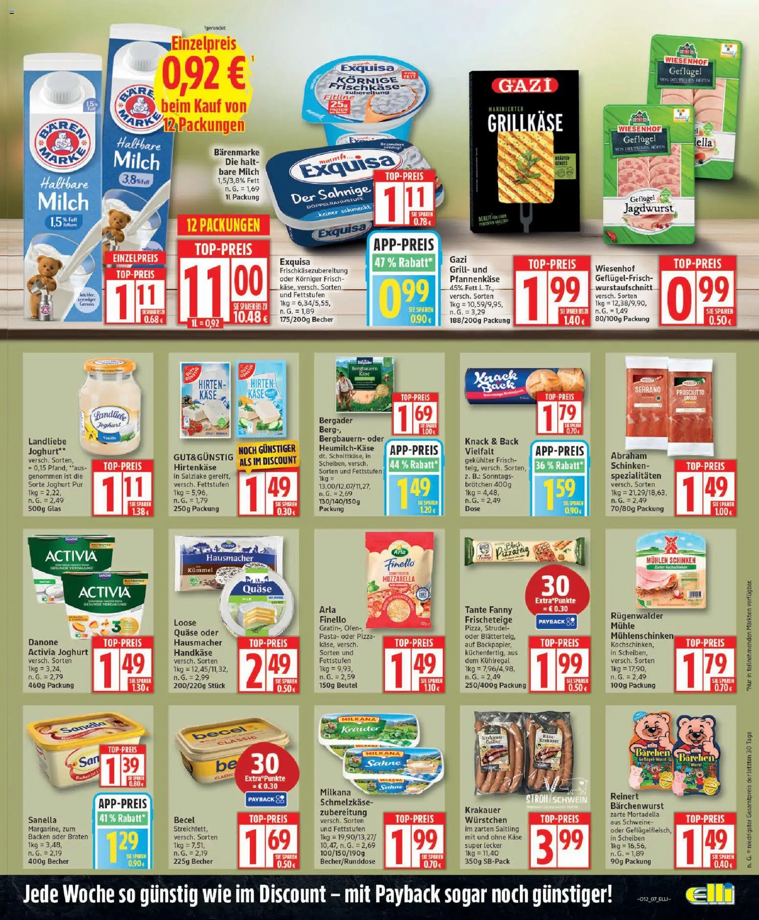 Elli Markt Prospekt Schloß Holte – gültig ab 16.03.2026 | Seite: 7 | Produkte: Activia, Käse, Milkana, Exquisa