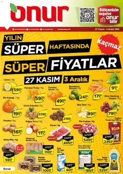27.11.2025 tarihinden itibaren geçerli olan Onur Market kataloğu önizlemesi