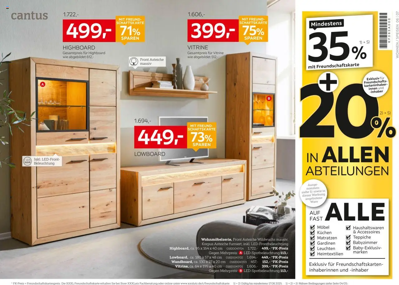 XXXL Lutz Nr. 1 beim Preis - gültig ab dem 04.08.2025 | Seite: 6 | Produkte: Lowboard, HIghboard, Vitrine, Kuchen
