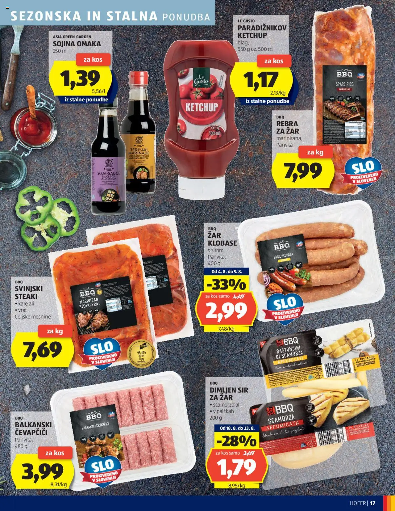Hofer katalog │ velja od 14.08.2025 | Stran: 17 | Izdelki: Kos, Sir, Grill, Omaka