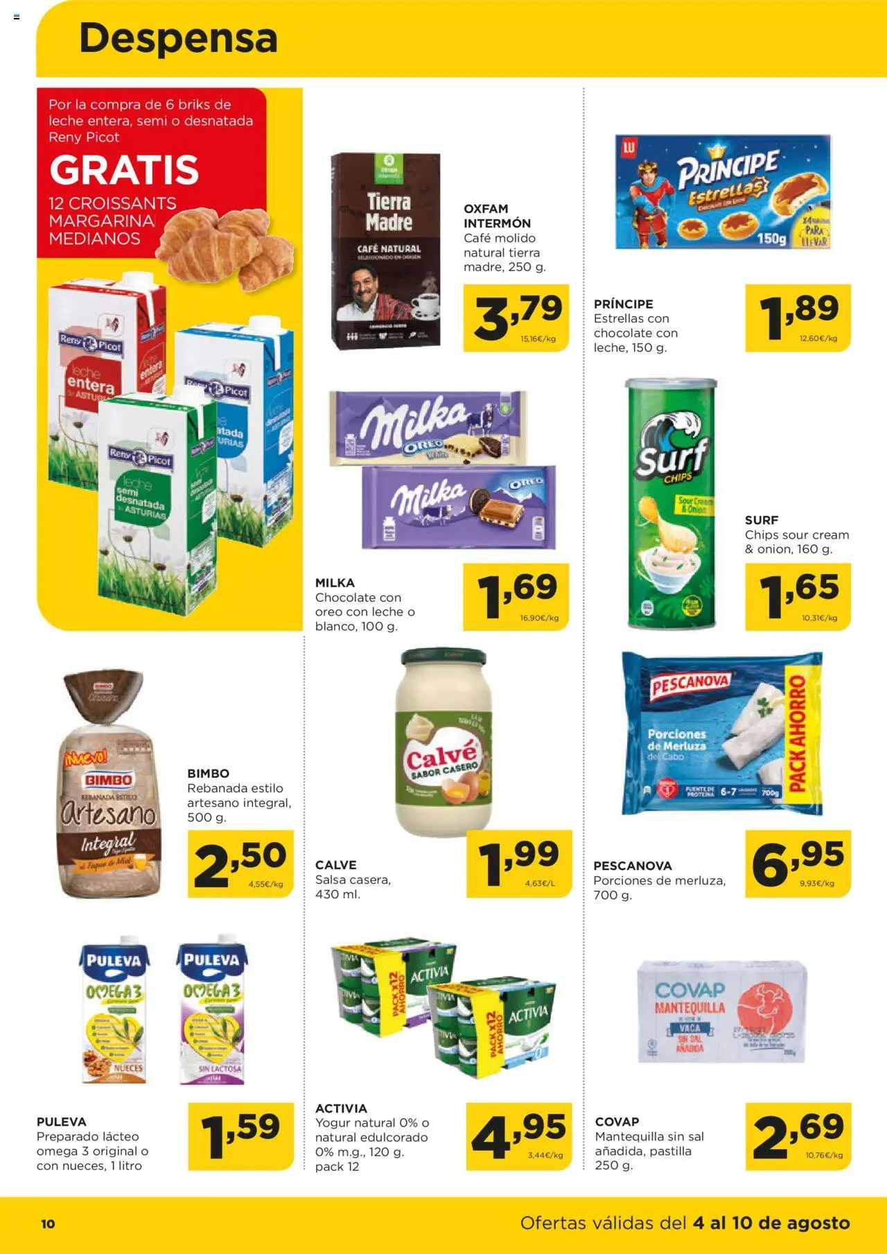 Alimerka folleto Asturias │ válido desde el 04.08.2025 | Página: 10 | Productos: Δοχείο φοντί, Yogur, Chocolate, Café molido