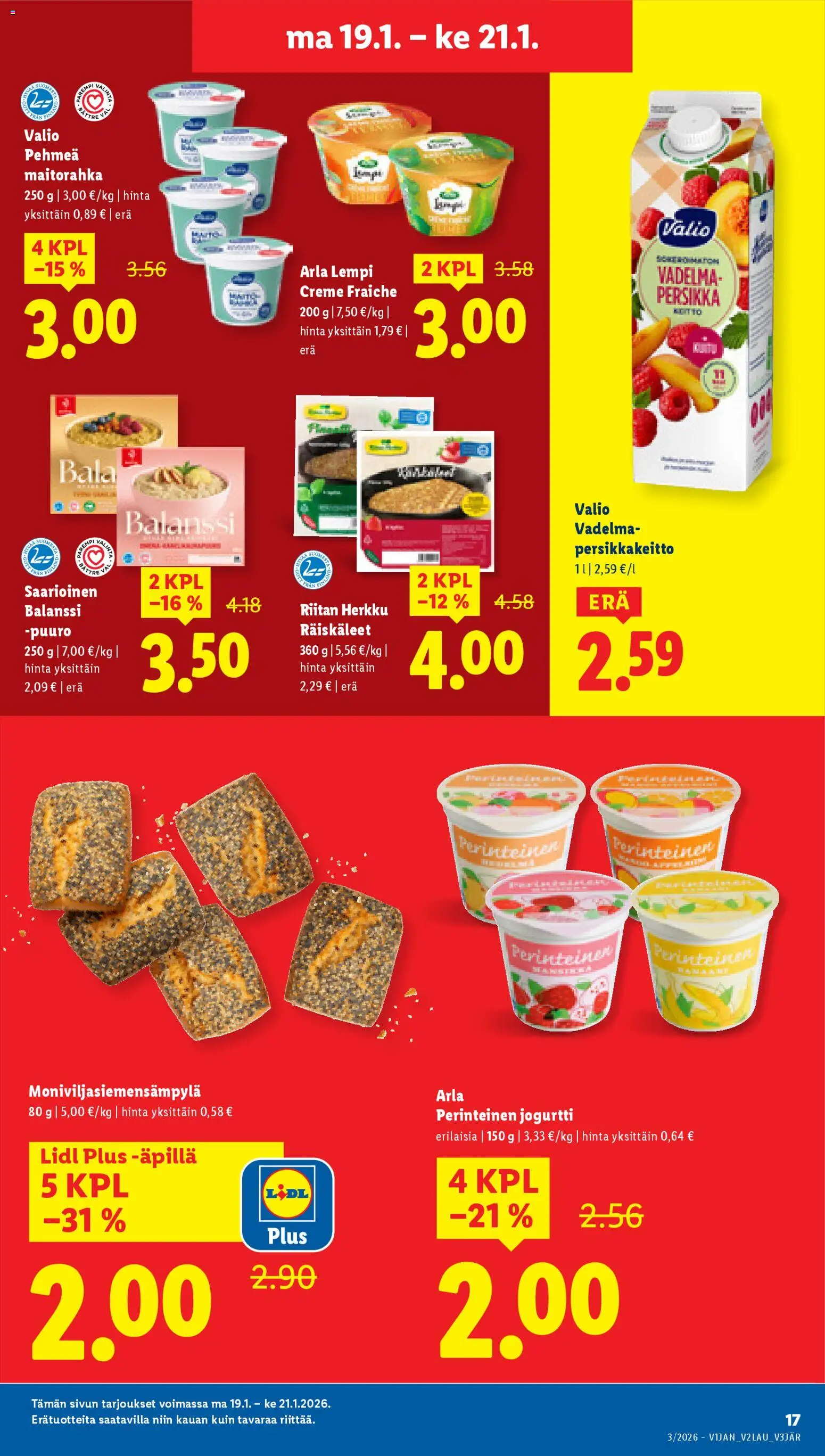 Lidl tarjoukset - Tampere – voimassa 15.01.2026 alkaen | Sivu: 23 | Tuotteet: Vadelma, Jogurtti, Persikka