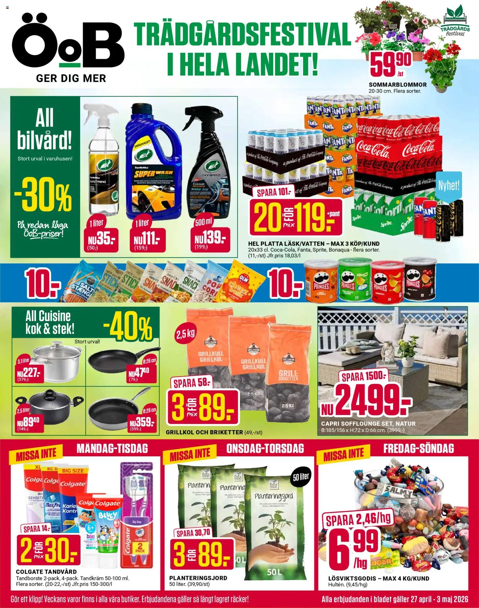 ÖoB reklamblad aktuell från 27.04.2026 | Sida: 1 | Produkter: Tandborste, Galler, Fanta, Sprite