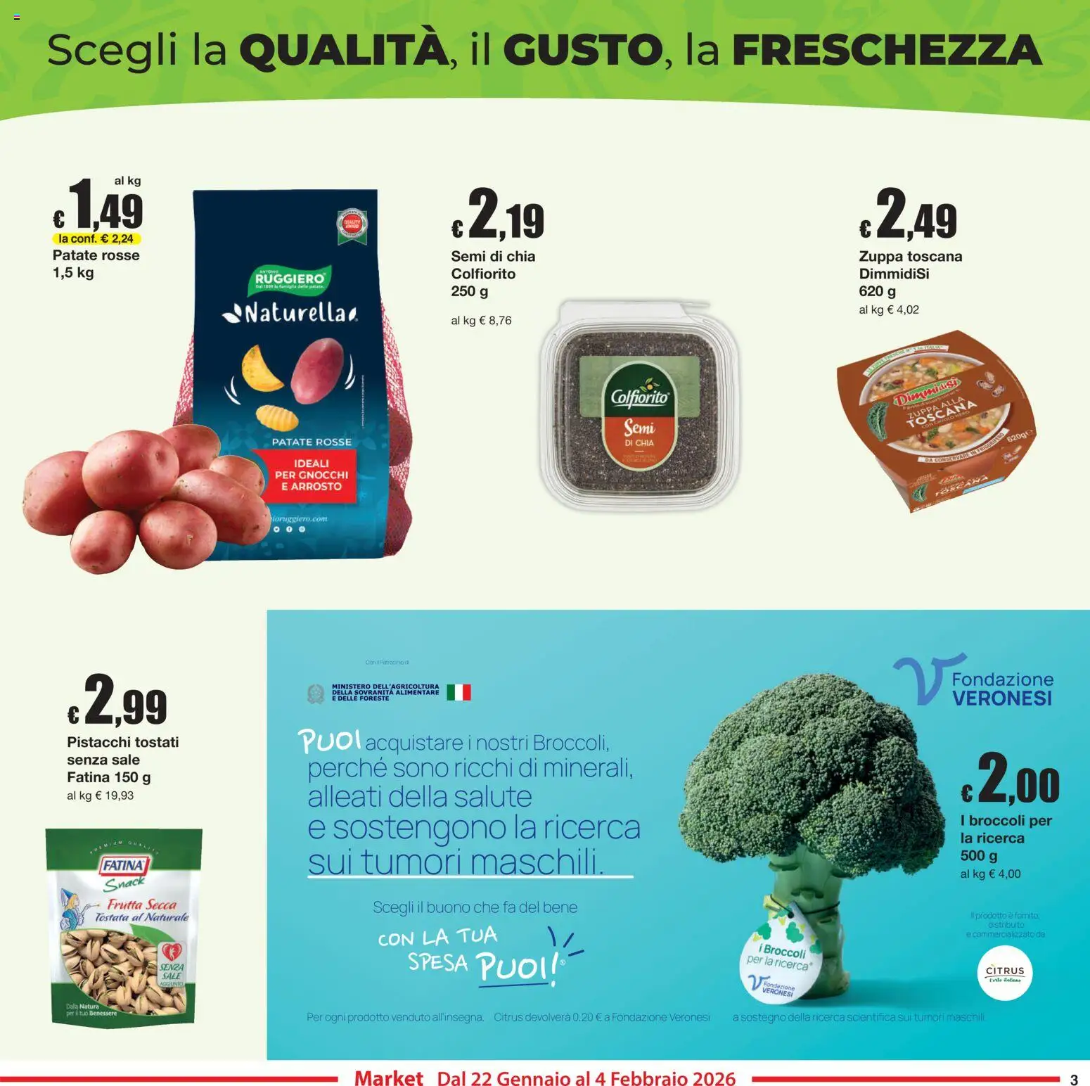 Volantino Sì con Te del 22.01.2026 | Pagina: 3 | Prodotti: Arrosto, Frutta, Sale, Pistacchi