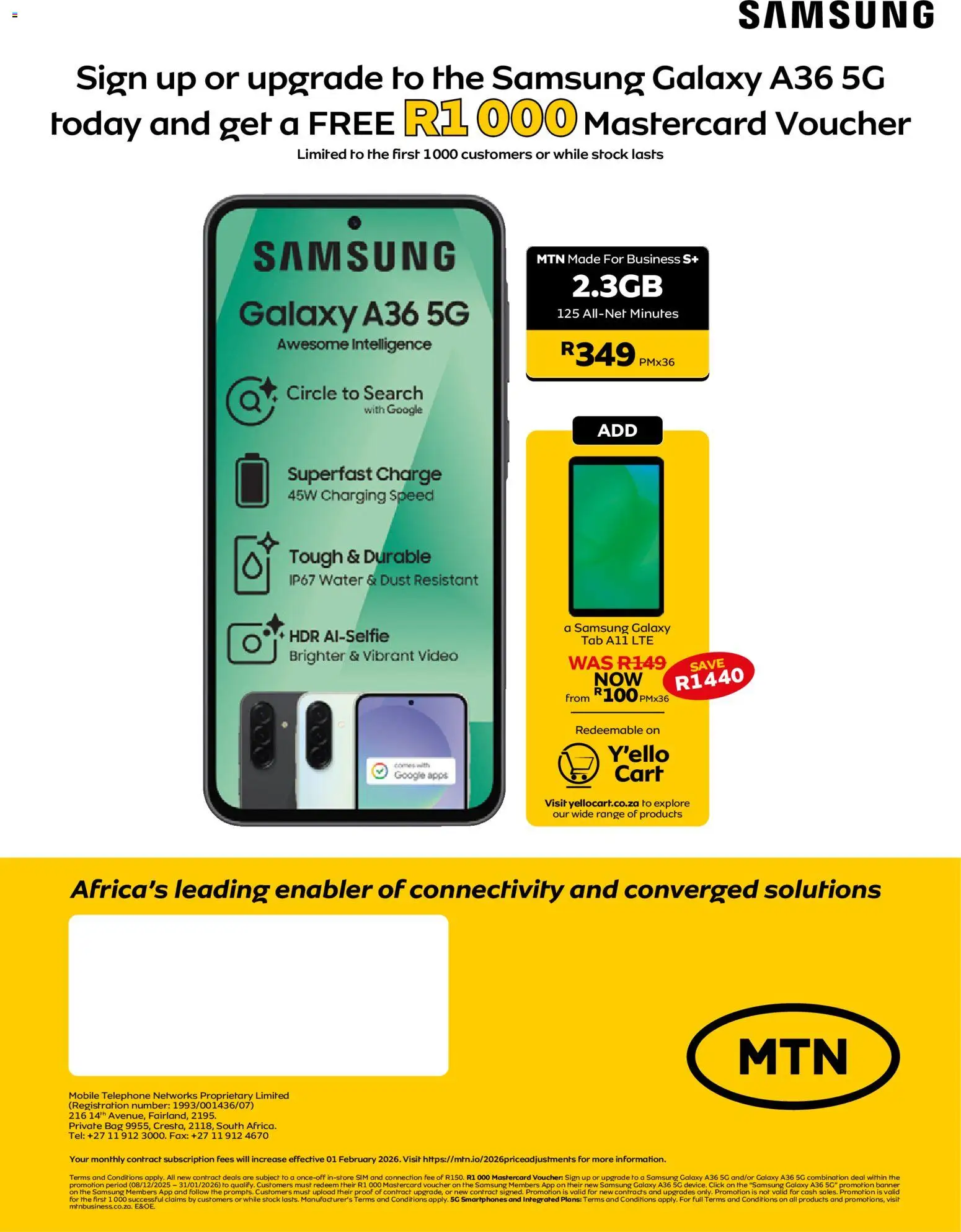 New MTN catalogue – valid from 08.12.2025 | Page: 12 | Products: Sim, Bag, Stock, Water