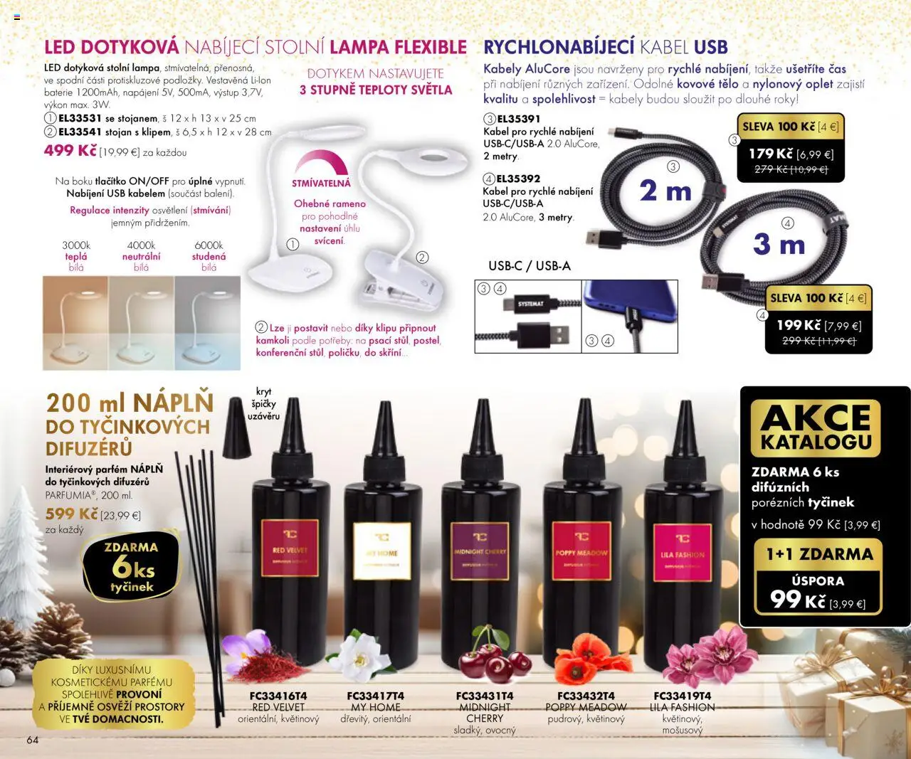 Nové Dedra akcie – leták je platný od 19.09.2025 | Strana: 64 | Produkty: Posteľ, Lampa, Kábel