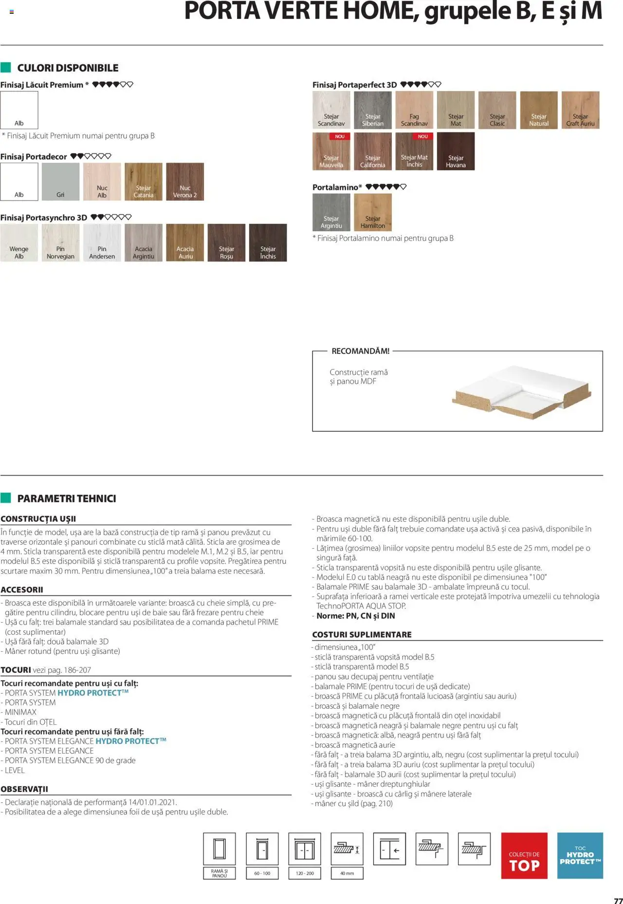 Catalog Proges – valabil de la 01.05.2025 | Pagină: 77 | Produse: Tablă, Mâner, Traverse, Ușă