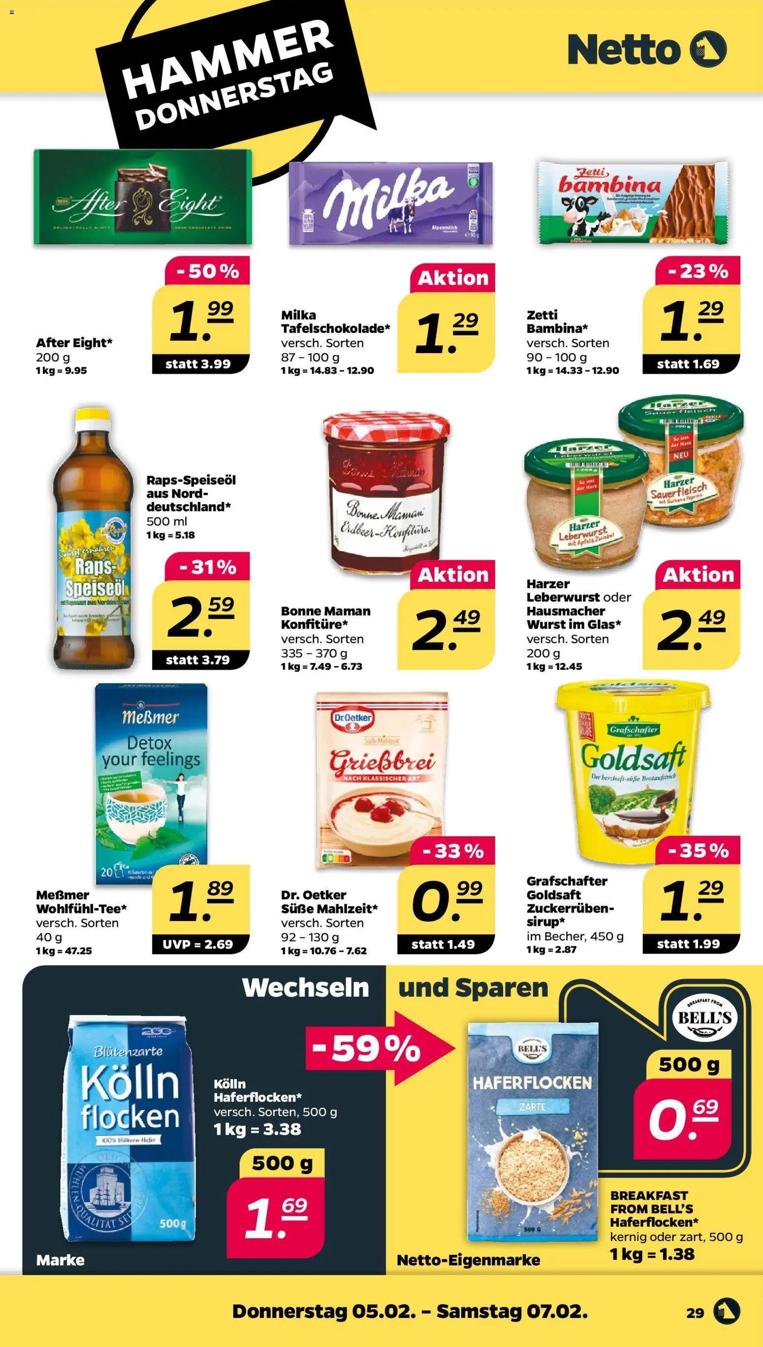 Netto Prospekt 	 – gültig ab 02.02.2026 | Seite: 31 | Produkte: Kolln haferflocken, Messmer, Wurst, Bonne maman
